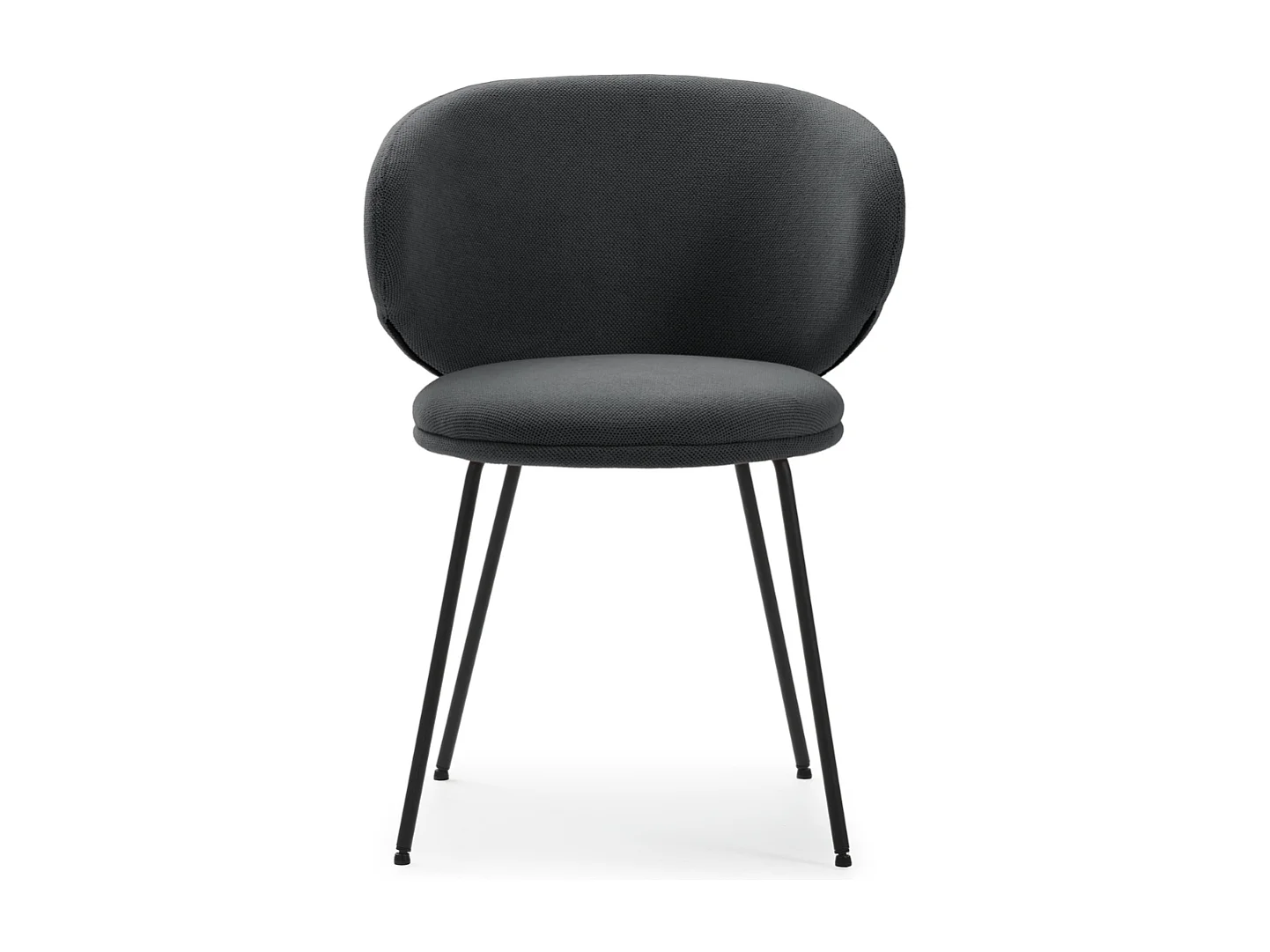 Set di 2 sedie in tessuto con gambe in metallo nero L60 cm - RUSH