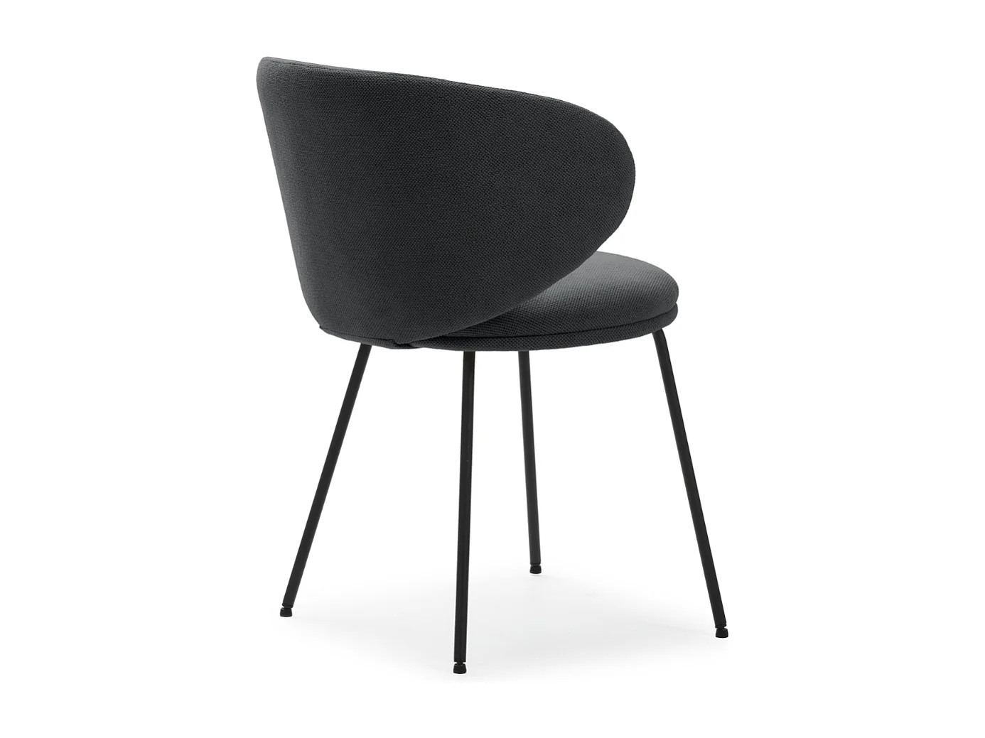 Set di 2 sedie in tessuto con gambe in metallo nero L60 cm - RUSH