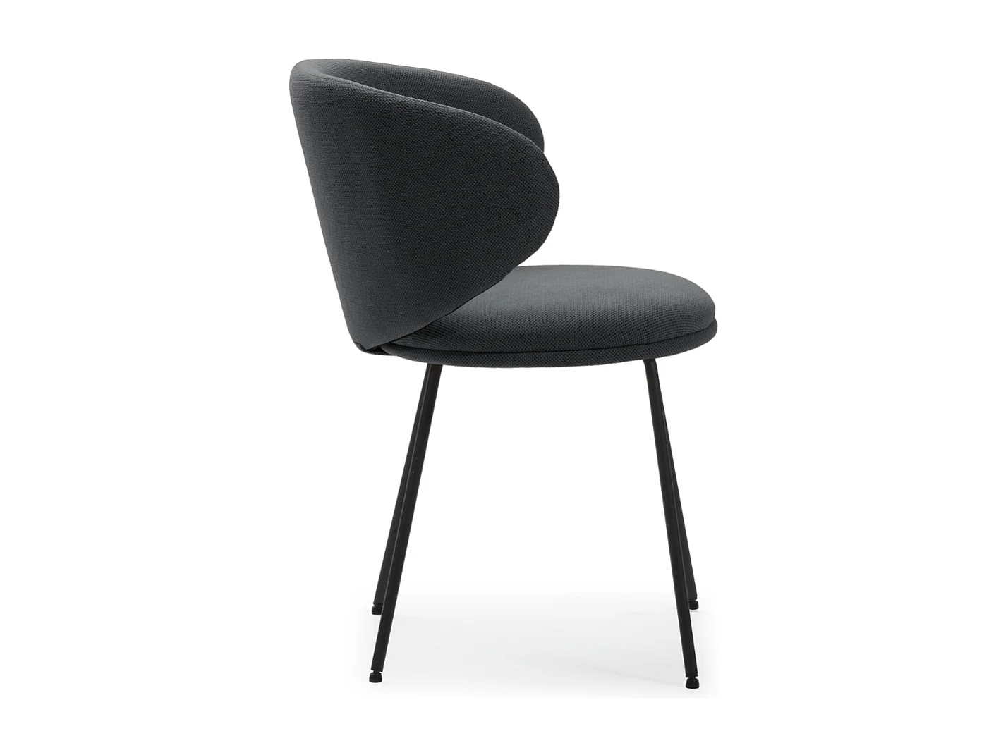 Set di 2 sedie in tessuto con gambe in metallo nero L60 cm - RUSH