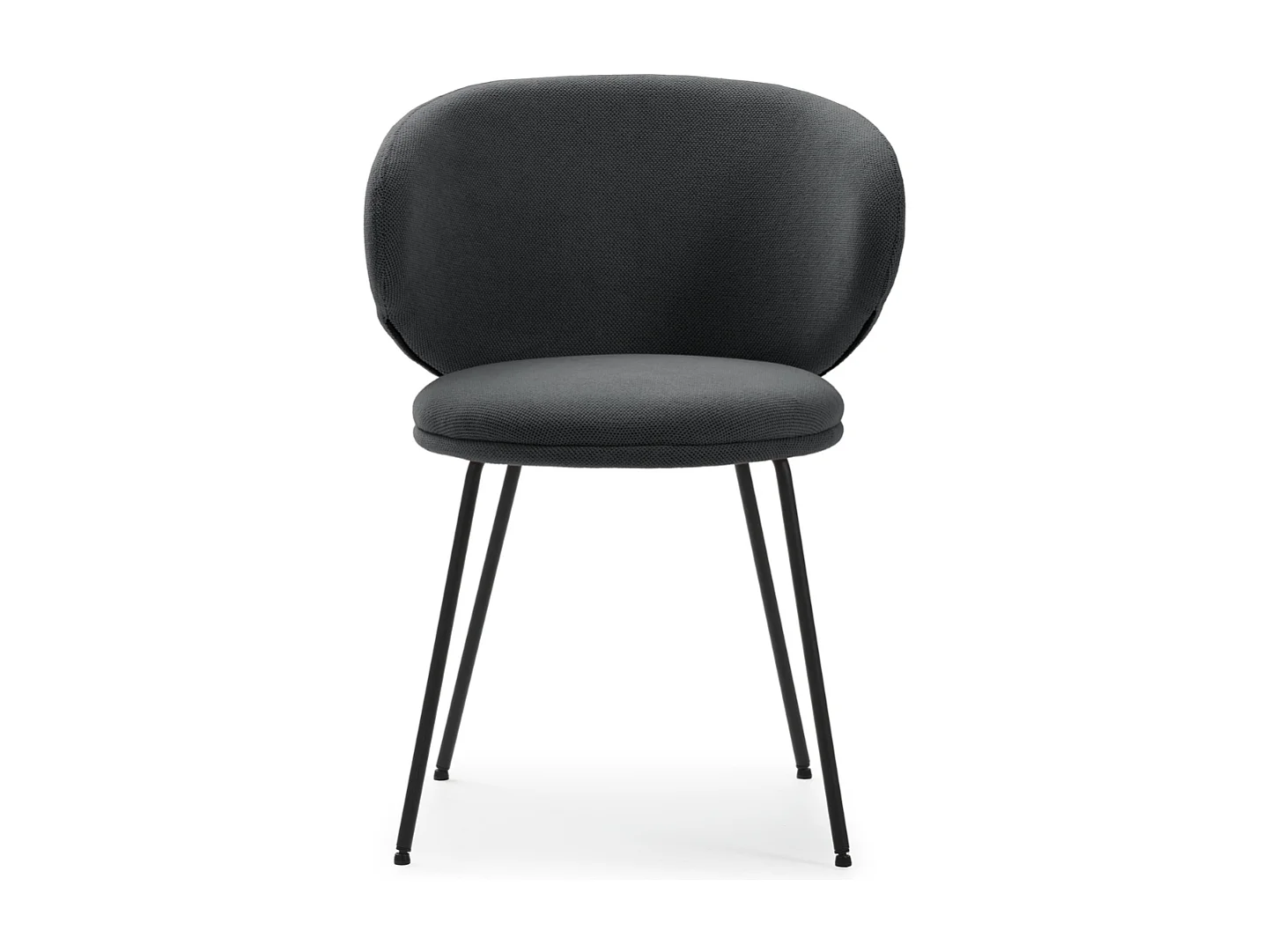 Set aus 2 Stühlen aus Stoff mit schwarzen Metallbeinen L60 cm - RUSH
