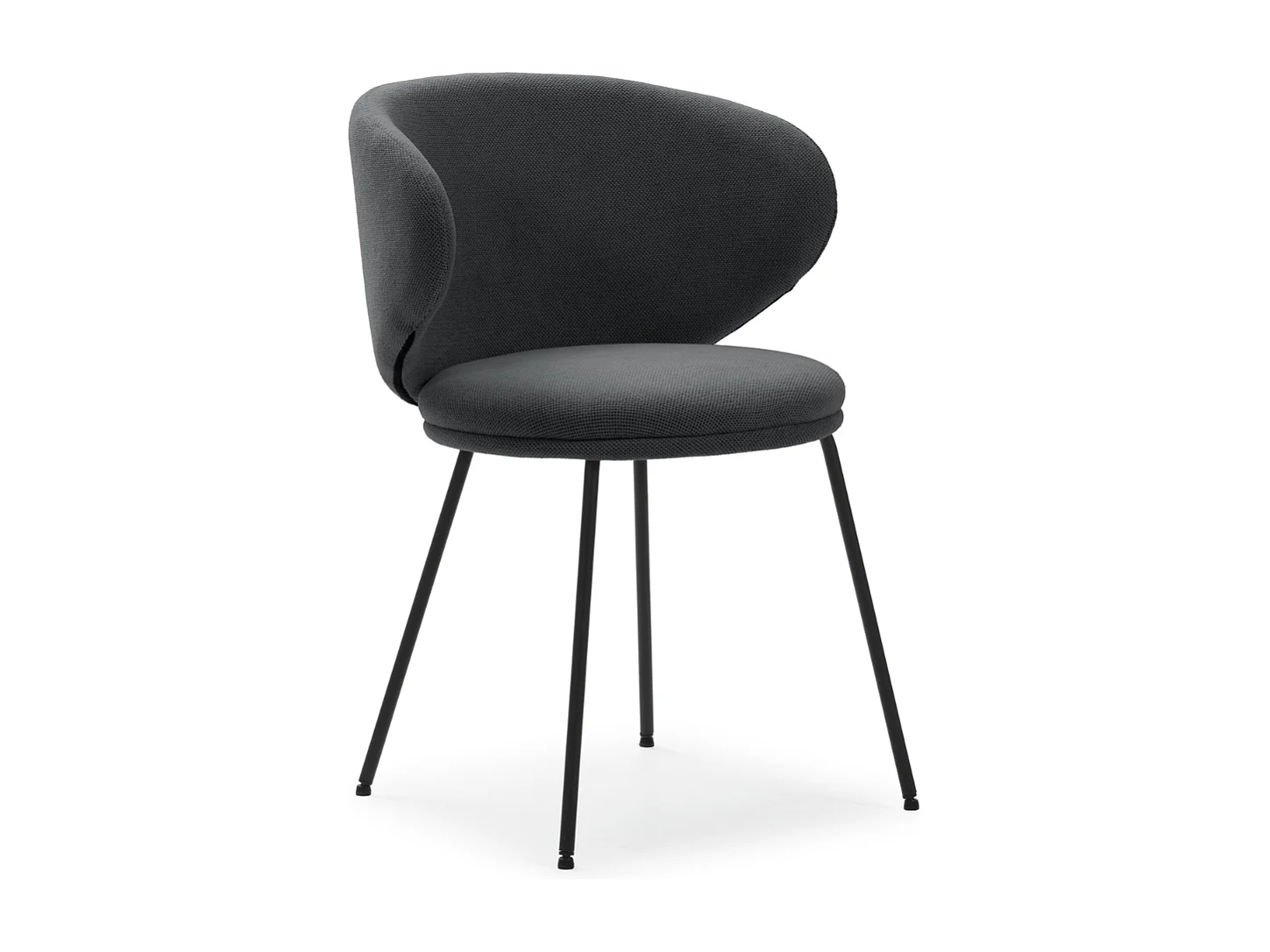 Set aus 2 Stühlen aus Stoff mit schwarzen Metallbeinen L60 cm - RUSH