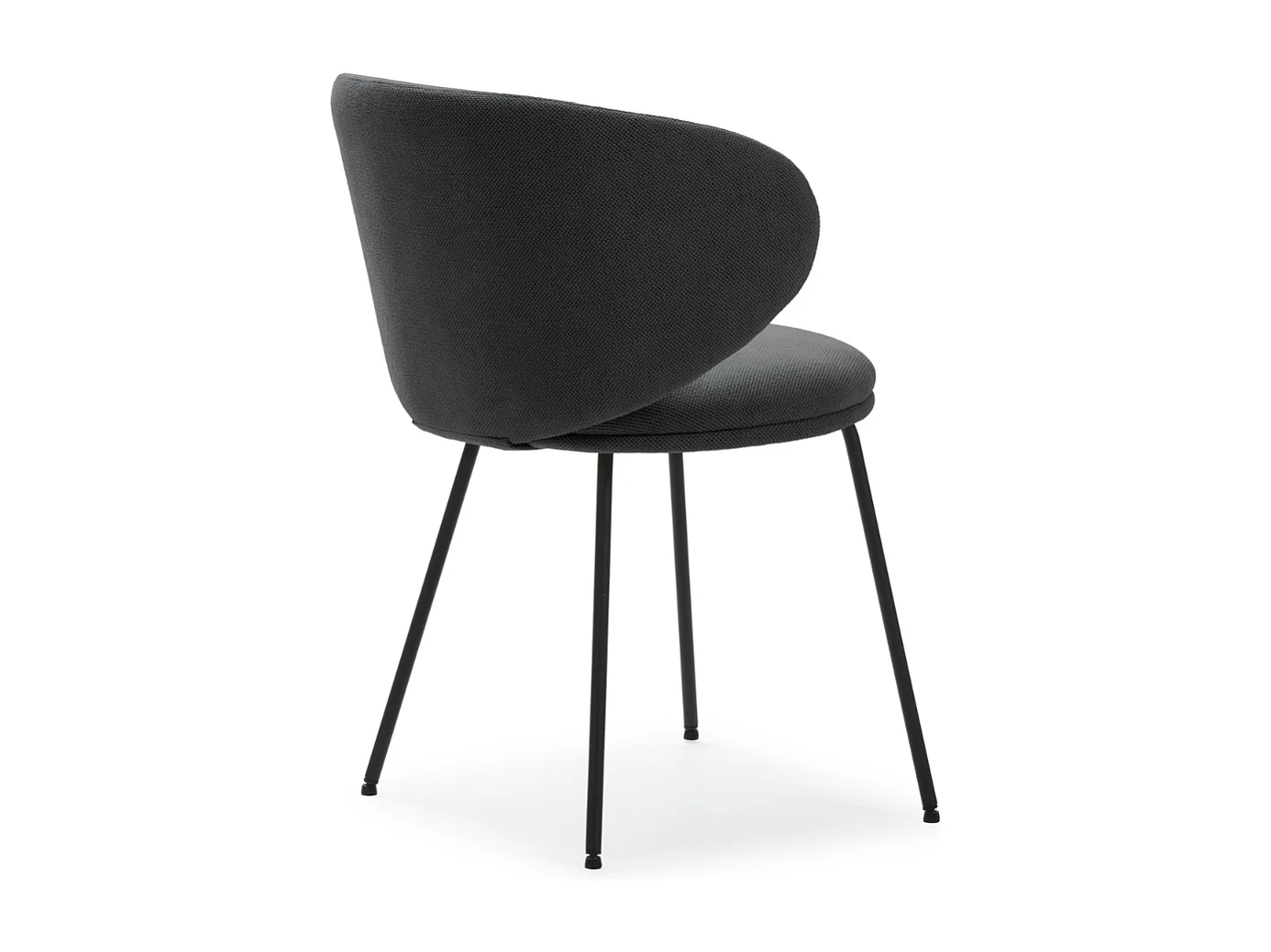 Set aus 2 Stühlen aus Stoff mit schwarzen Metallbeinen L60 cm - RUSH