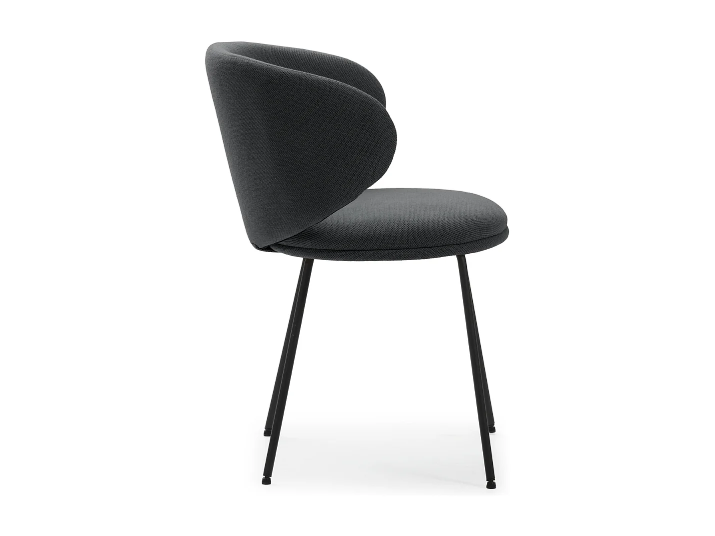 Set aus 2 Stühlen aus Stoff mit schwarzen Metallbeinen L60 cm - RUSH