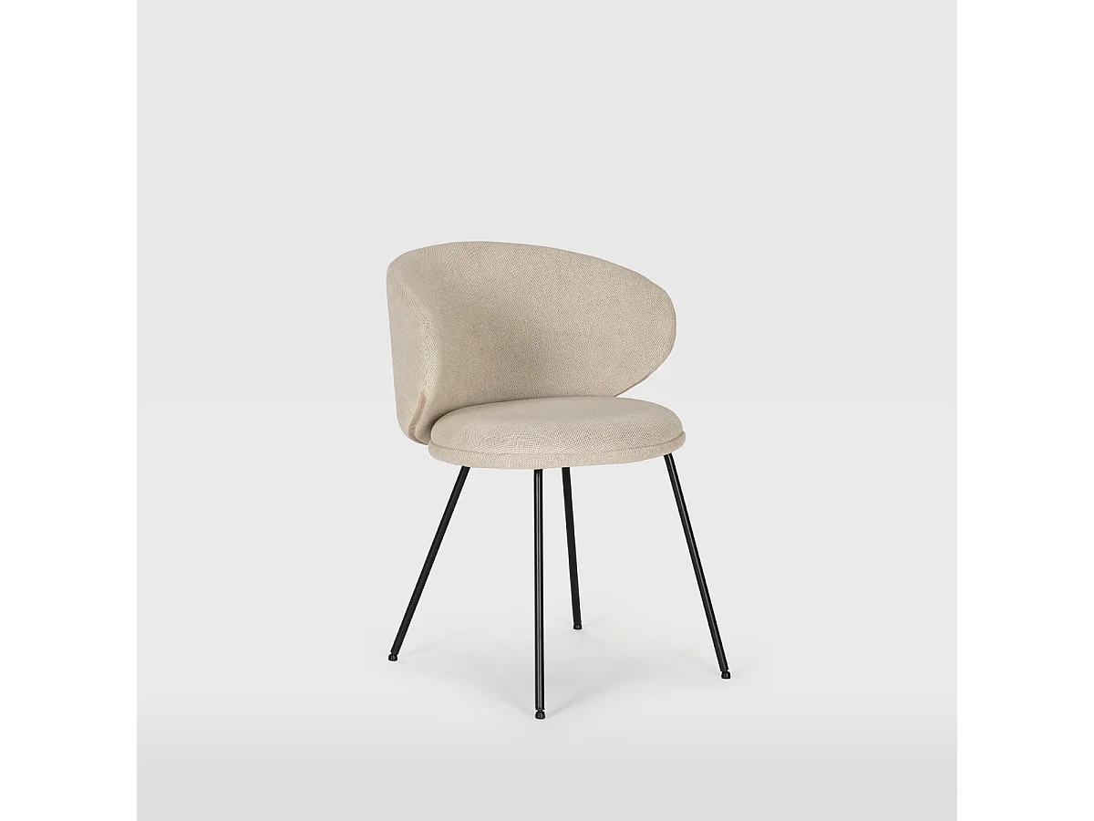 Set aus 2 Stühlen aus Stoff mit schwarzen Metallbeinen L60 cm - RUSH