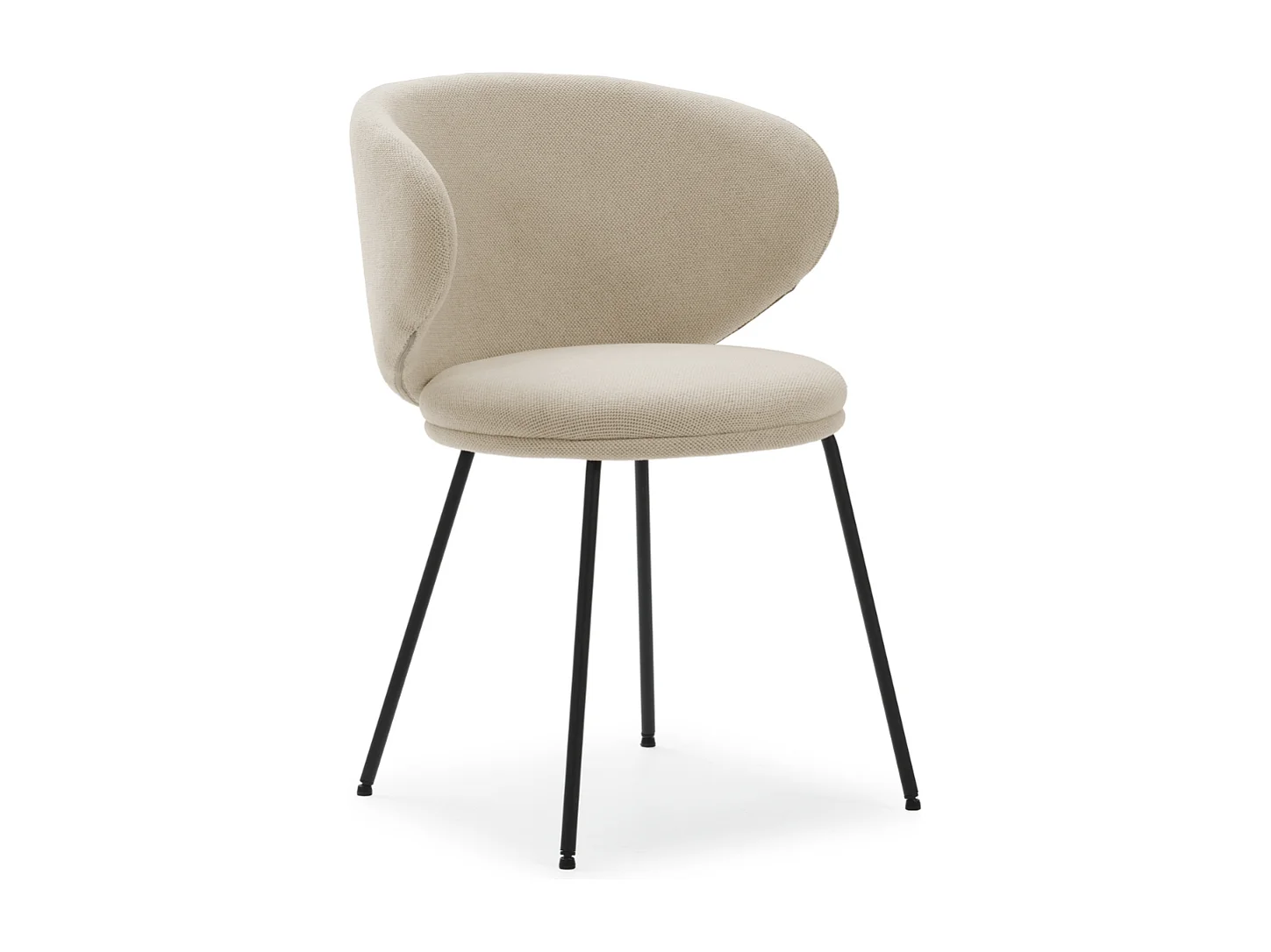 Lot de 2 chaises en tissu avec pieds en métal noir L60 cm - RUSH