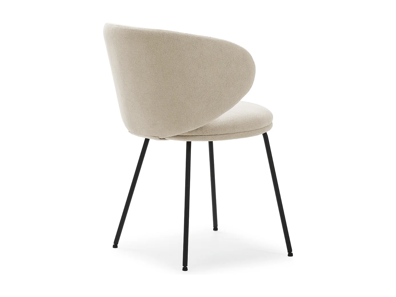 Lot de 2 chaises en tissu avec pieds en métal noir L60 cm - RUSH