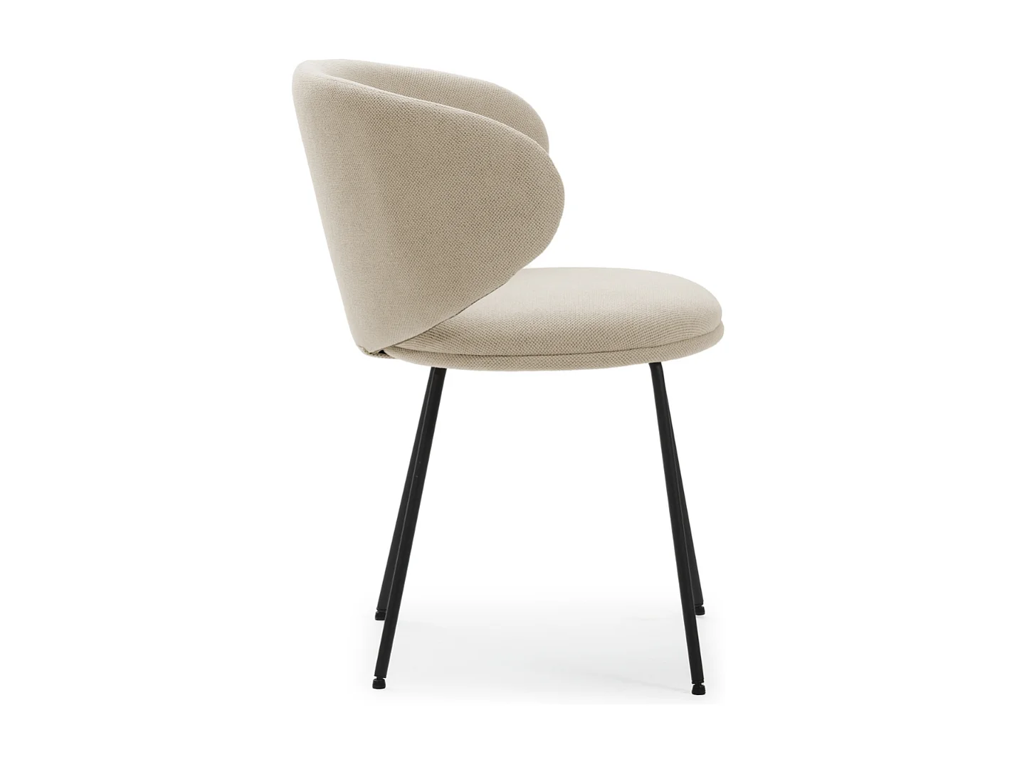 Lot de 2 chaises en tissu avec pieds en métal noir L60 cm - RUSH