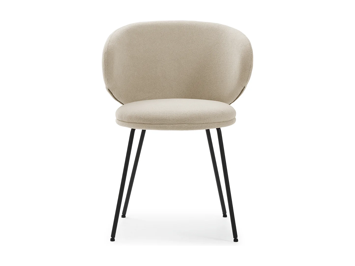 Set van 2 stoelen in stof met zwarte metalen poten L60 cm - RUSH