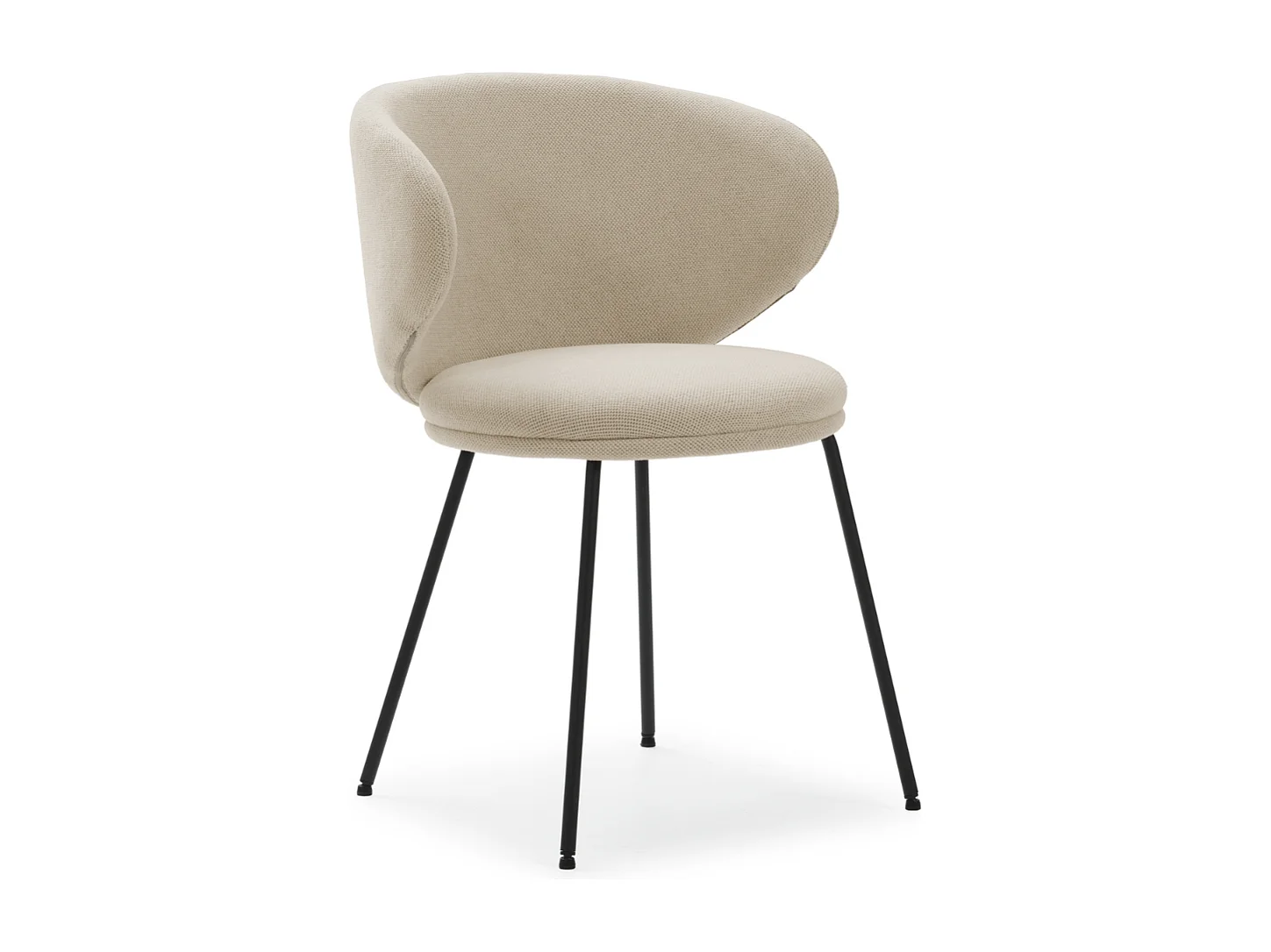 Set van 2 stoelen in stof met zwarte metalen poten L60 cm - RUSH