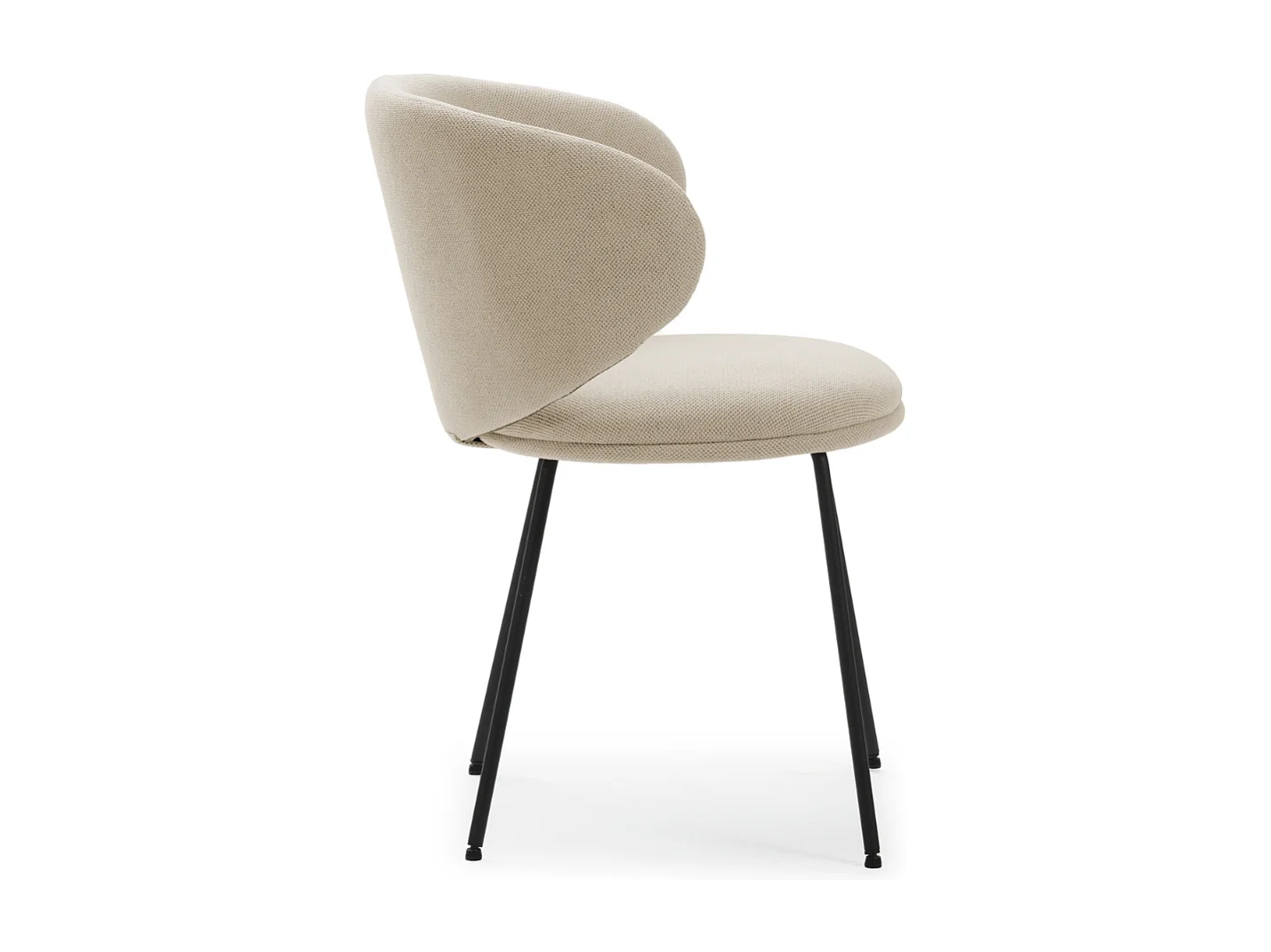 Set van 2 stoelen in stof met zwarte metalen poten L60 cm - RUSH