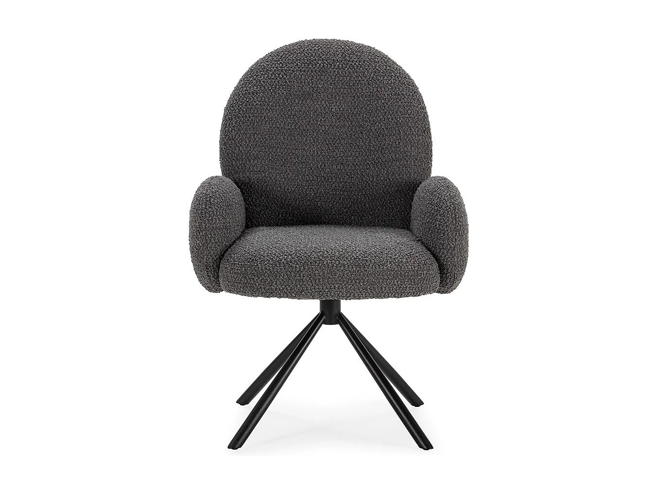 Douro - Chaise de bureau en tissu bouclette et métal - Gris foncé