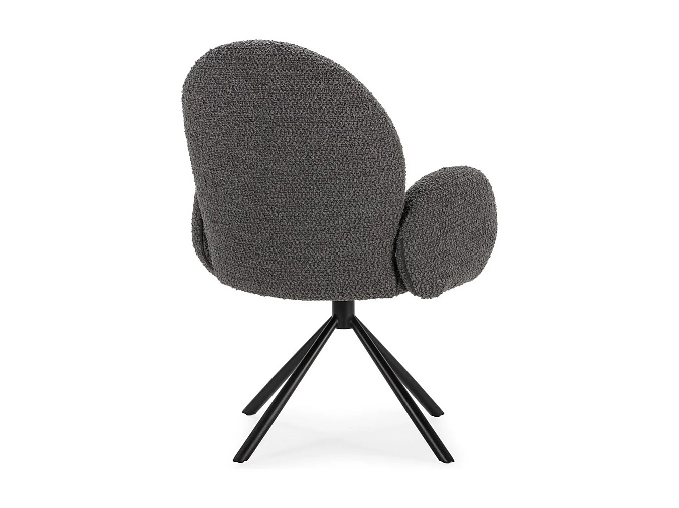 Douro - Chaise de bureau en tissu bouclette et métal - Gris foncé
