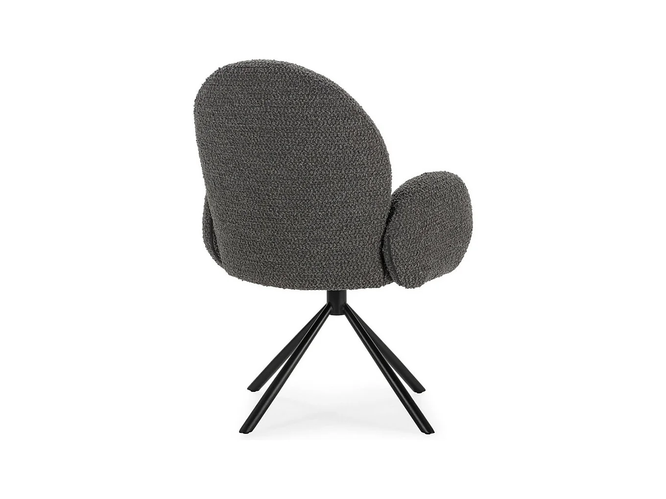Douro - Chaise de bureau en tissu bouclette et métal - Gris foncé