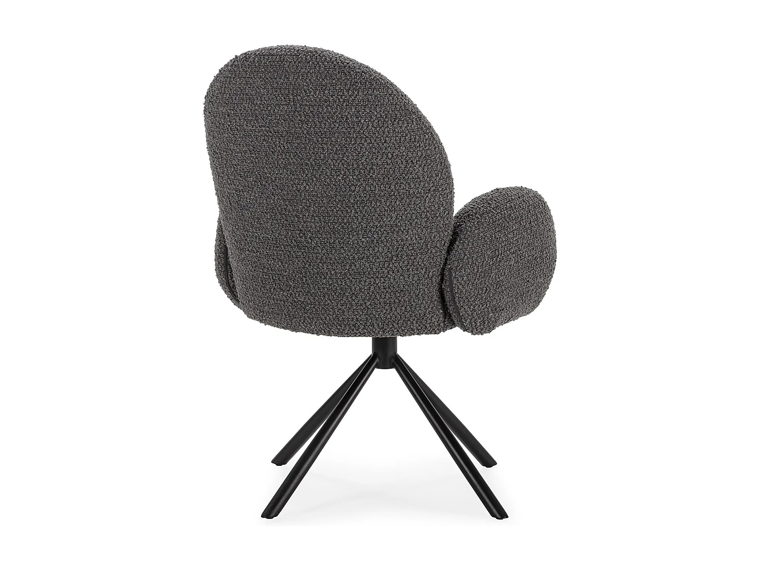 Douro - Chaise de bureau en tissu bouclette et métal - Gris foncé
