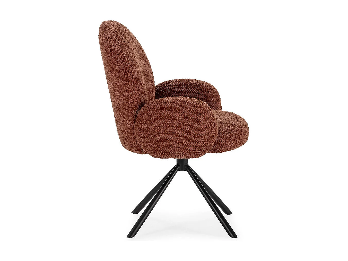 Douro - Chaise de bureau en tissu bouclette et métal - Rouille