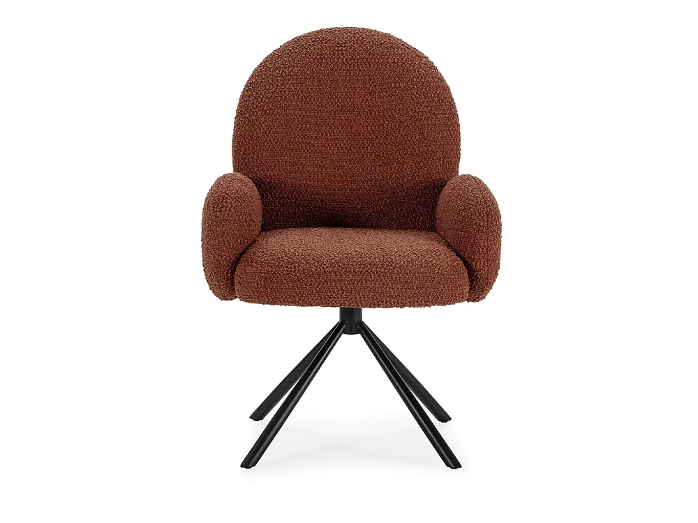 Douro - Chaise de bureau en tissu bouclette et métal - Rouille