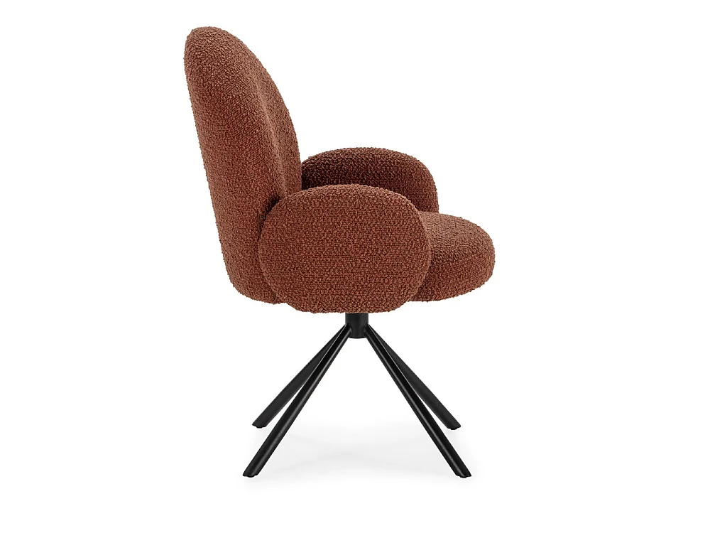 Douro - Chaise de bureau en tissu bouclette et métal - Rouille