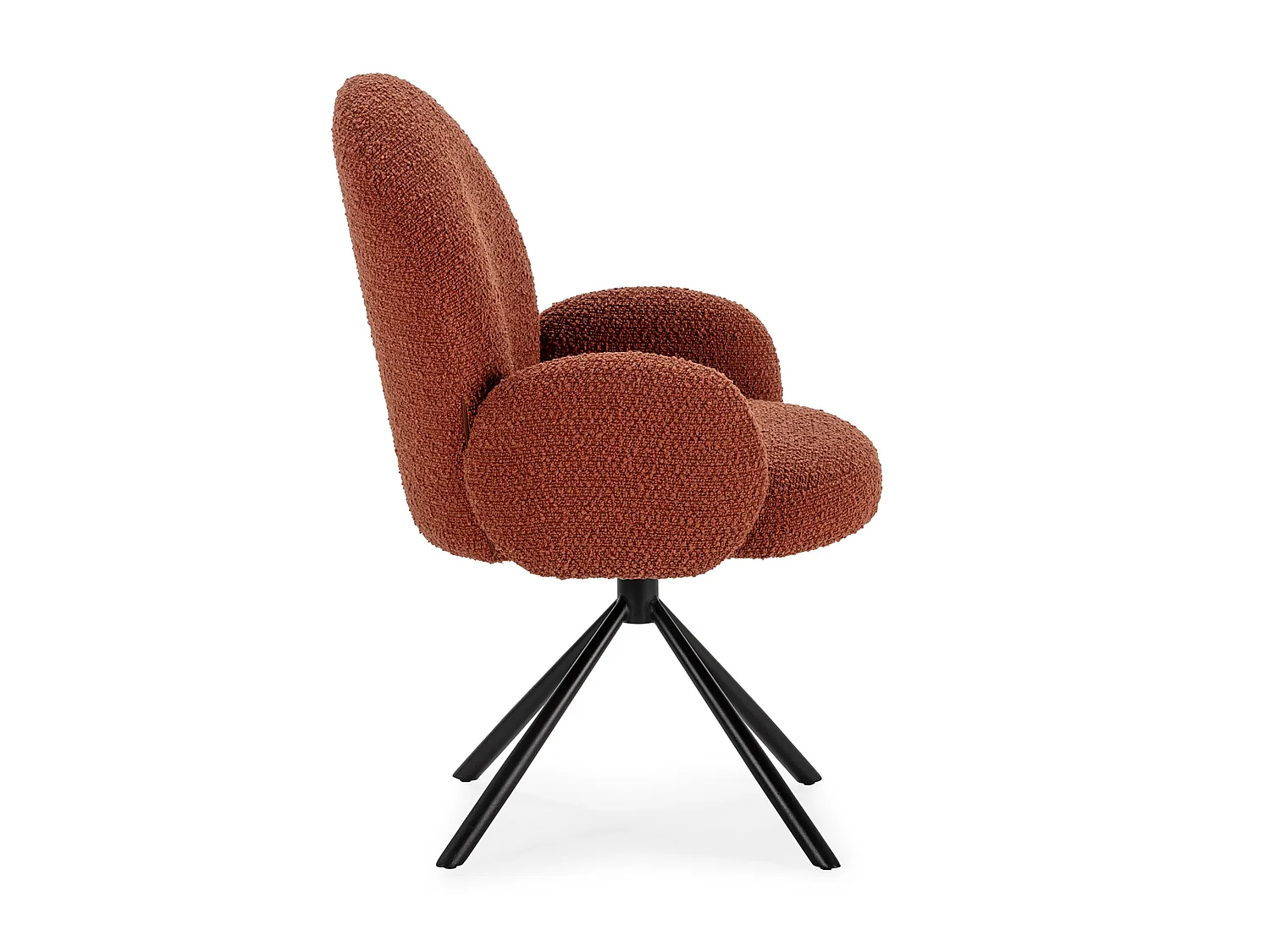 Douro - Chaise de bureau en tissu bouclette et métal - Rouille