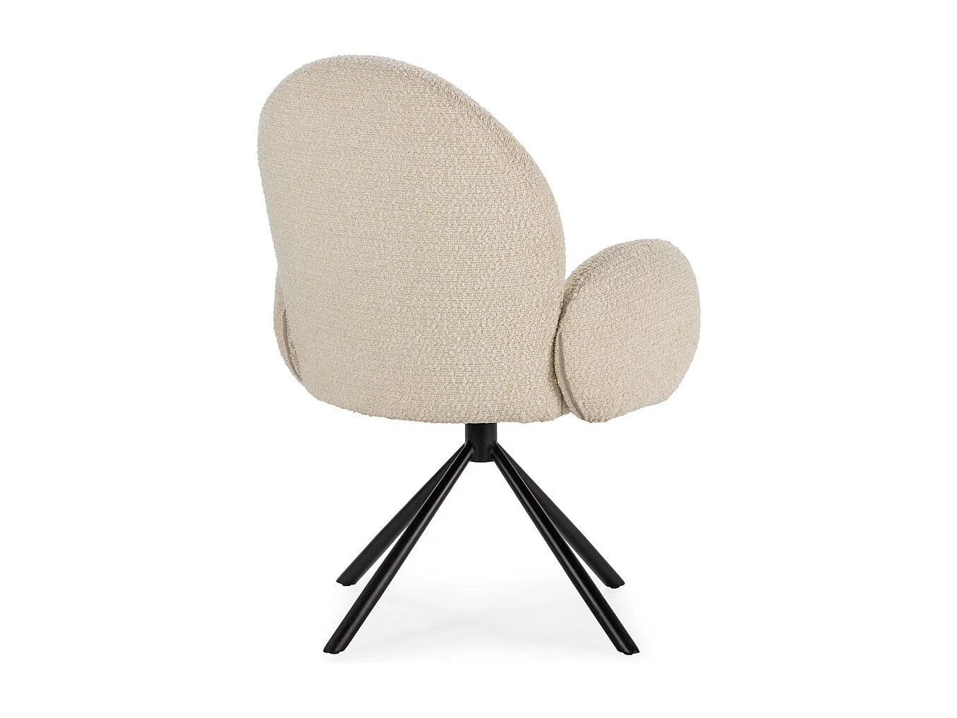 Douro - Chaise de bureau en tissu bouclette et métal - Écru