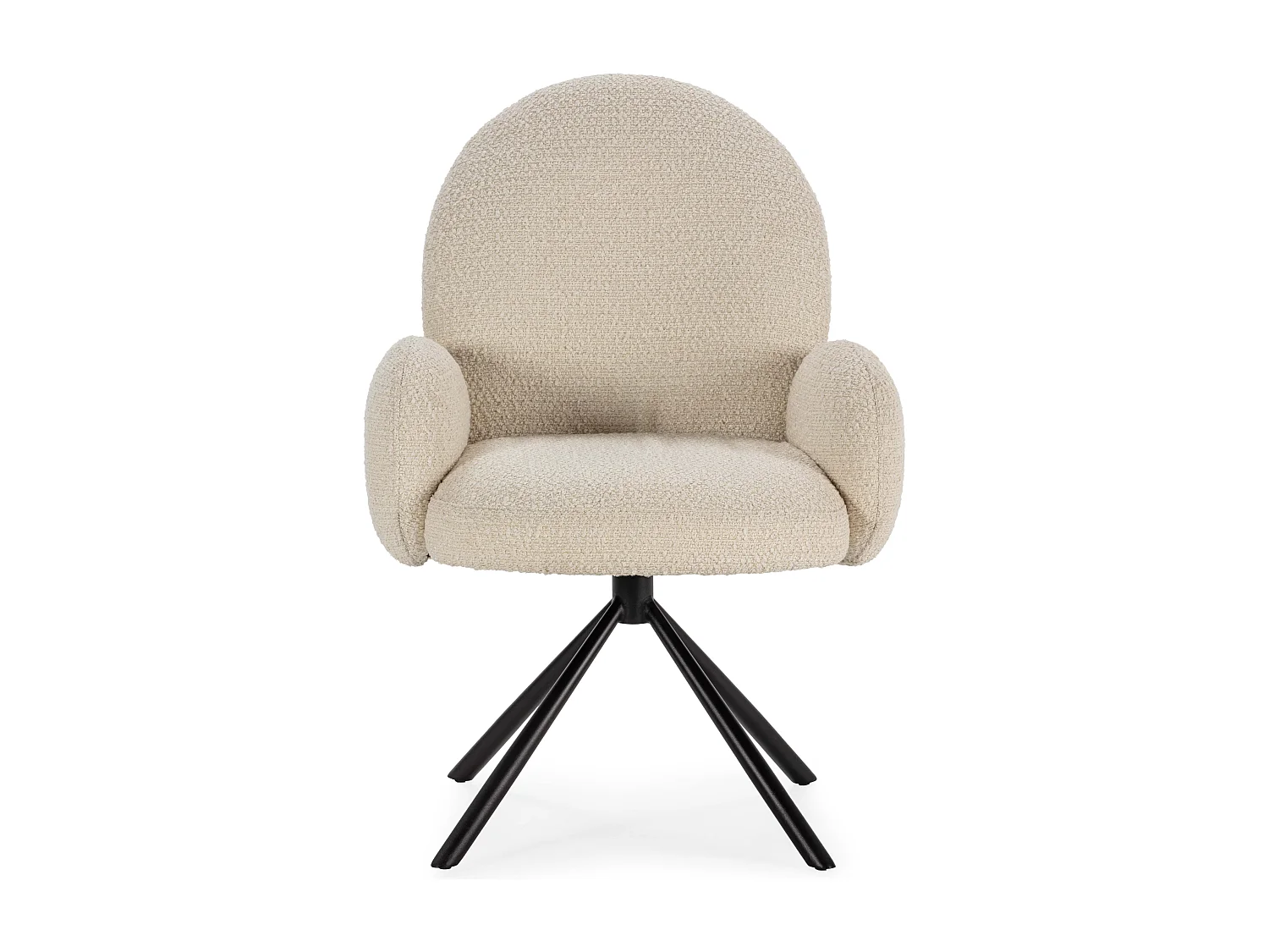 Douro - Chaise de bureau en tissu bouclette et métal - Écru