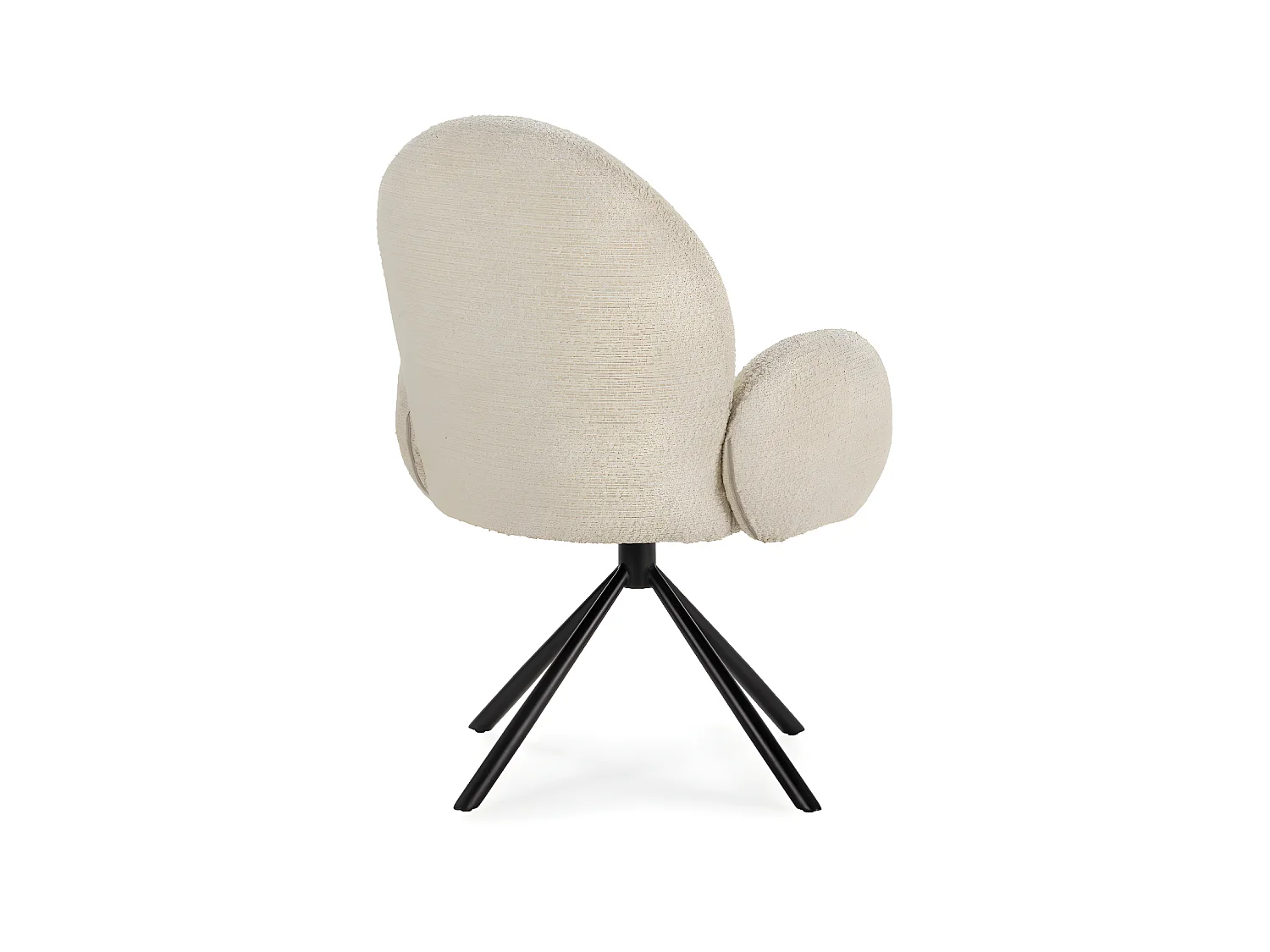 Douro - Chaise de bureau en tissu bouclette et métal - Écru