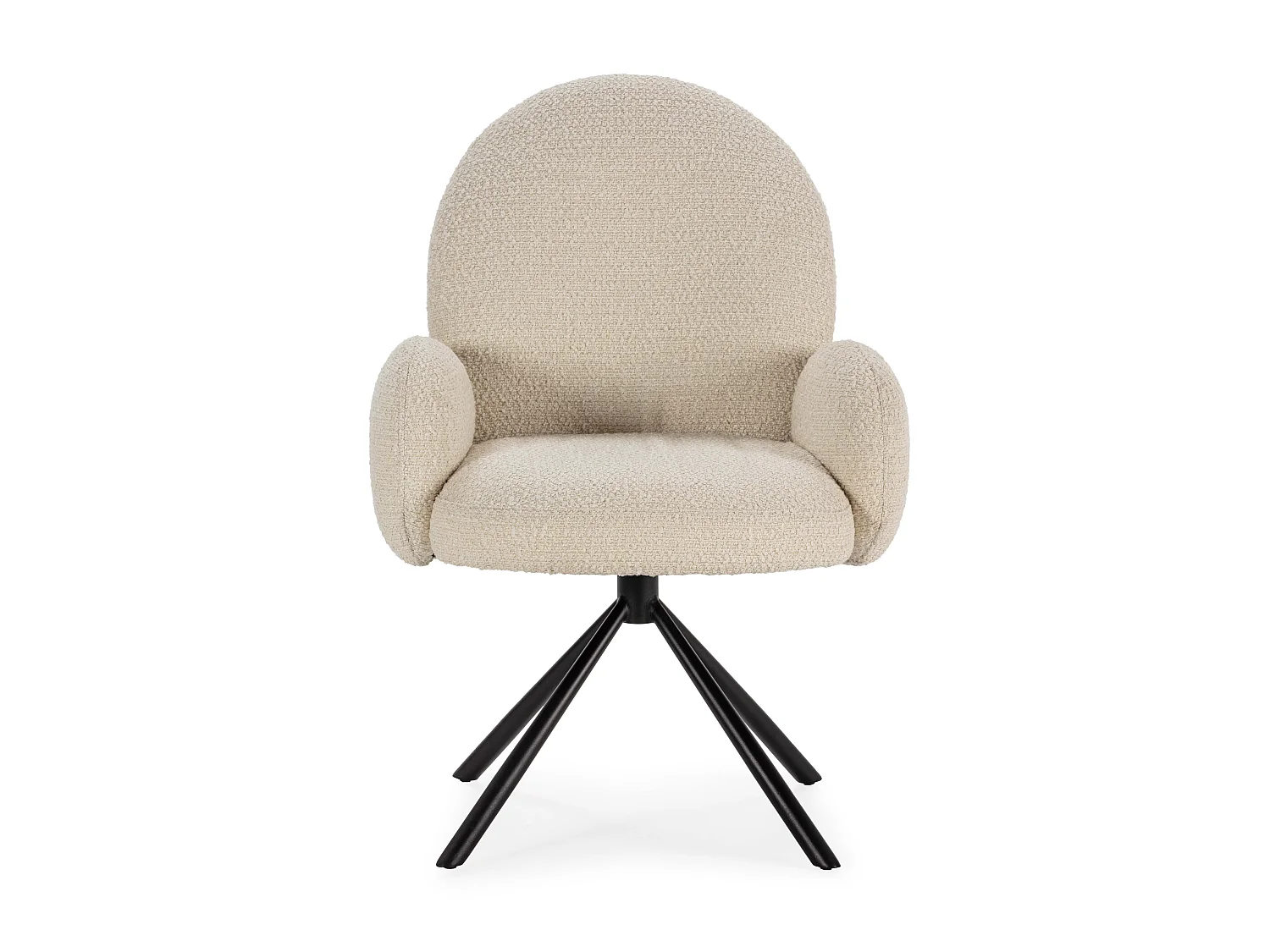 Douro - Chaise de bureau en tissu bouclette et métal - Écru