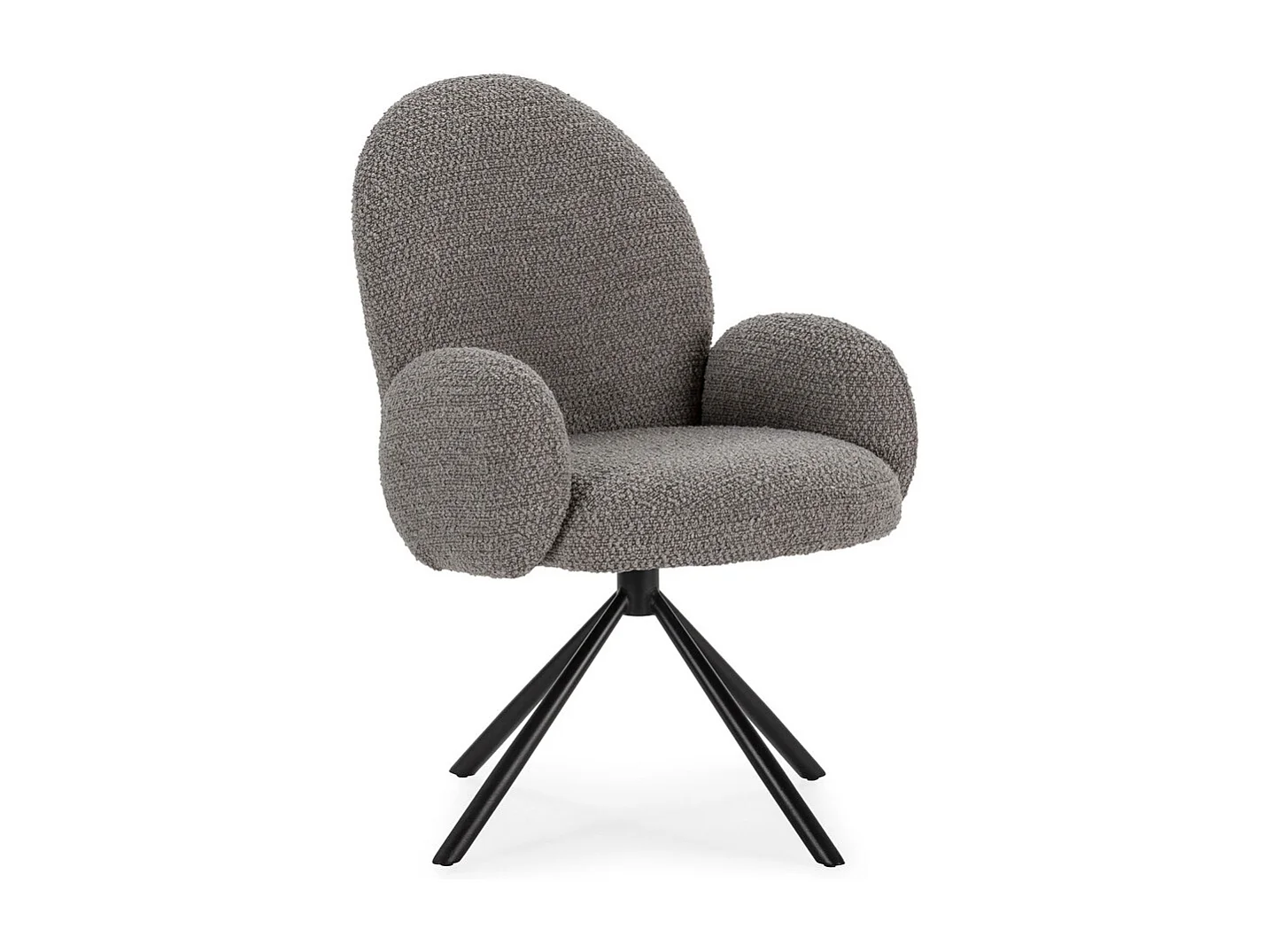 Douro - Chaise de bureau en tissu bouclette et métal - Gris