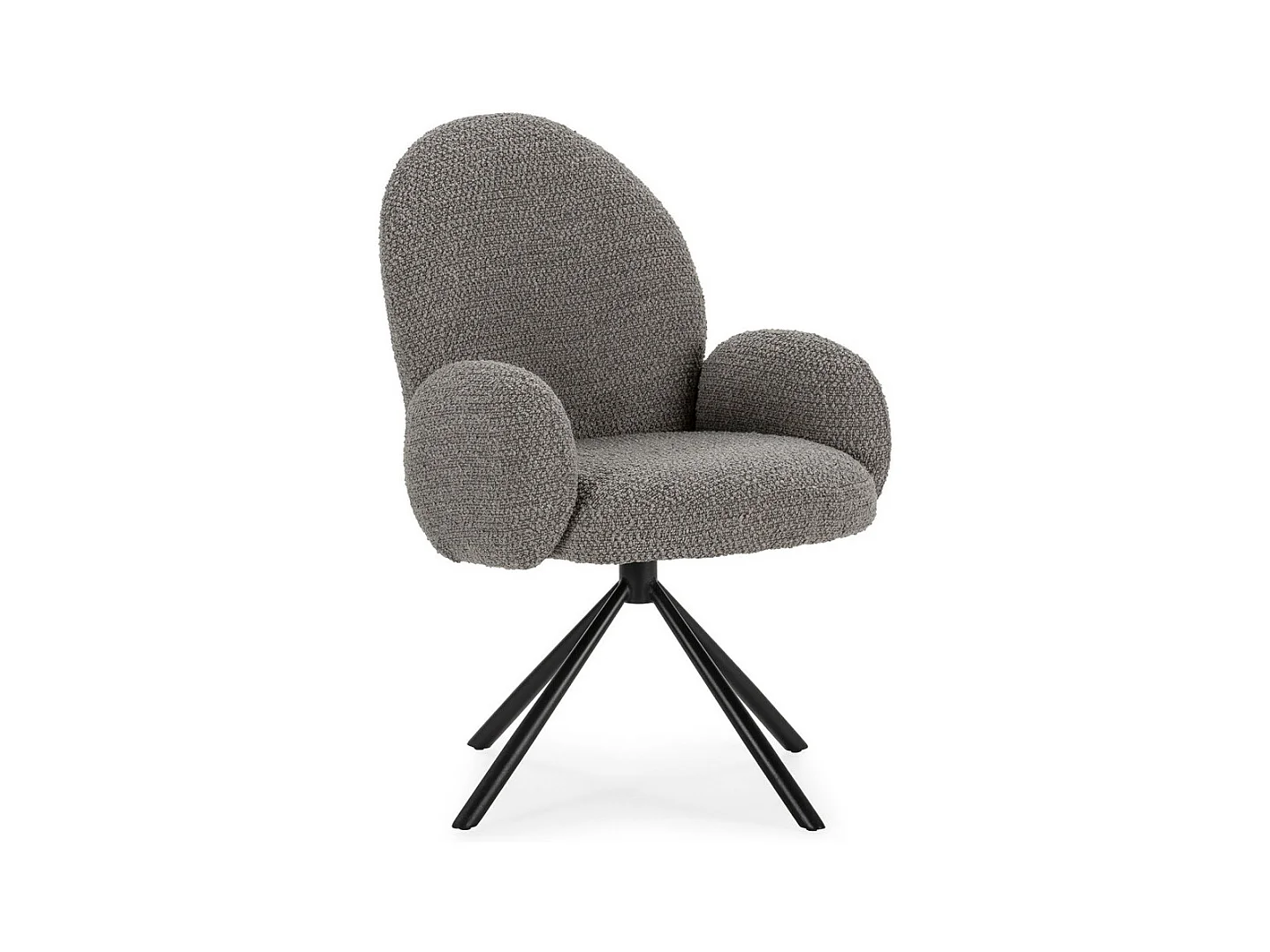 Douro - Chaise de bureau en tissu bouclette et métal - Gris