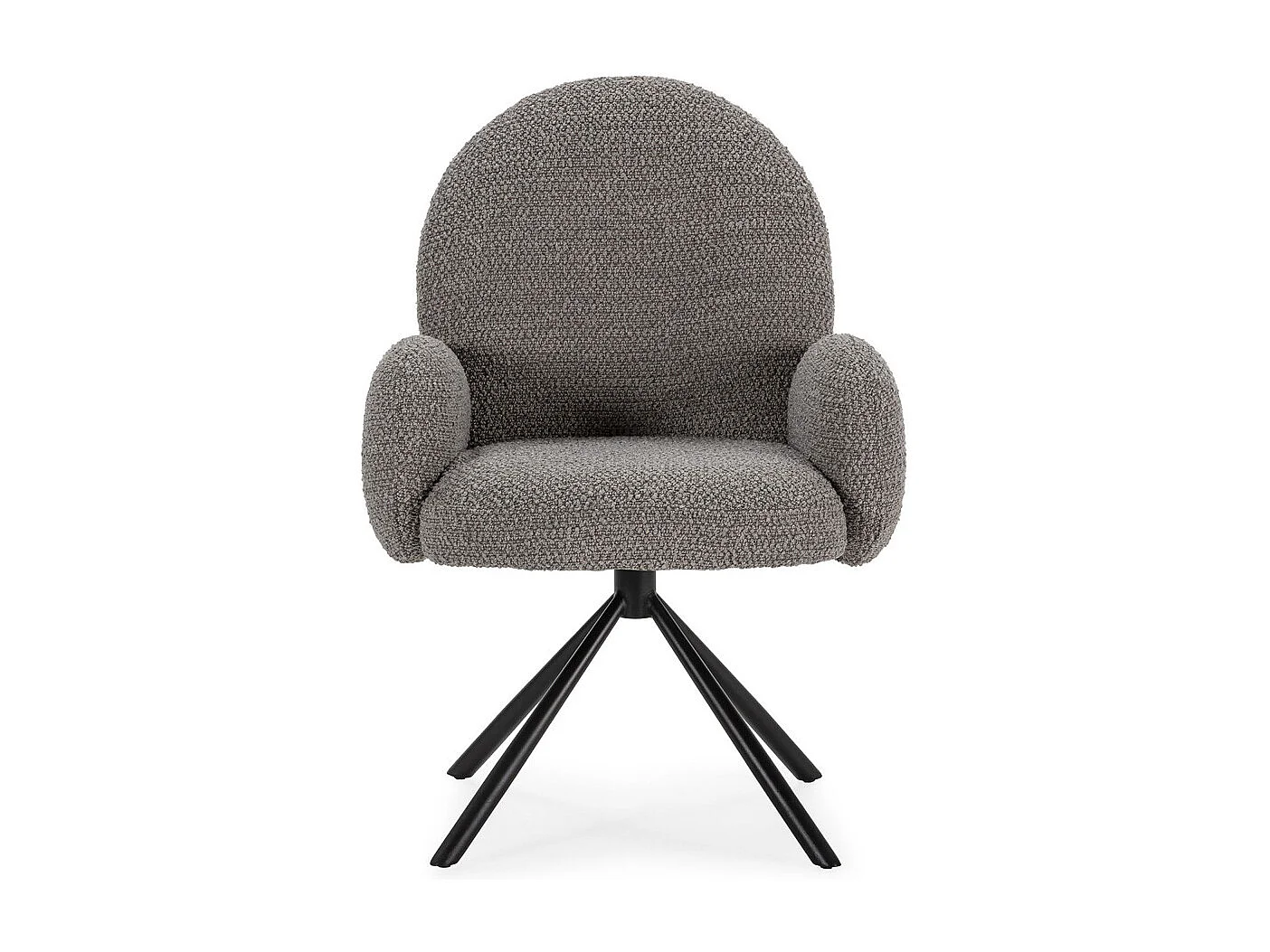 Douro - Chaise de bureau en tissu bouclette et métal - Gris