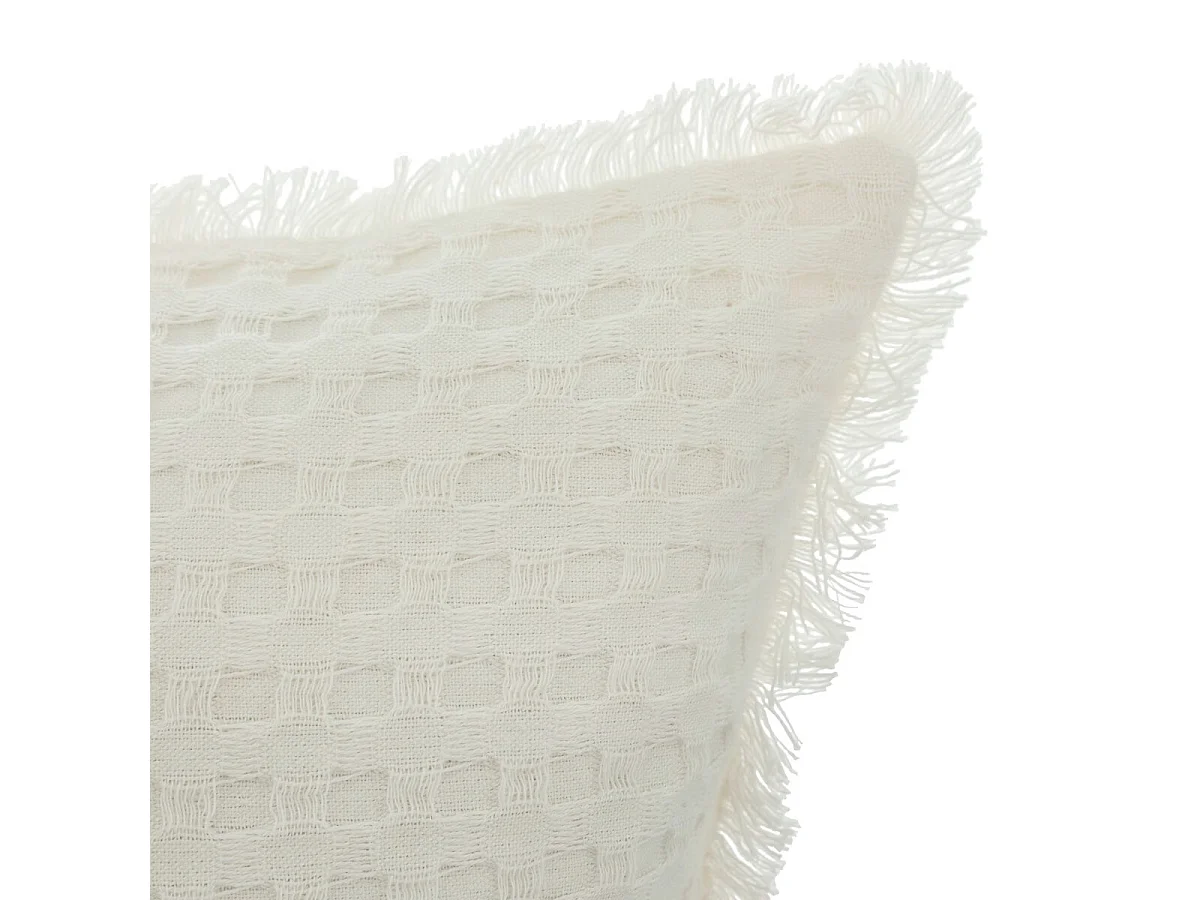 Lot de 2 Coussins en coton coloris blanc ivoire - L. 50 x P. 10 x H. 30  cm