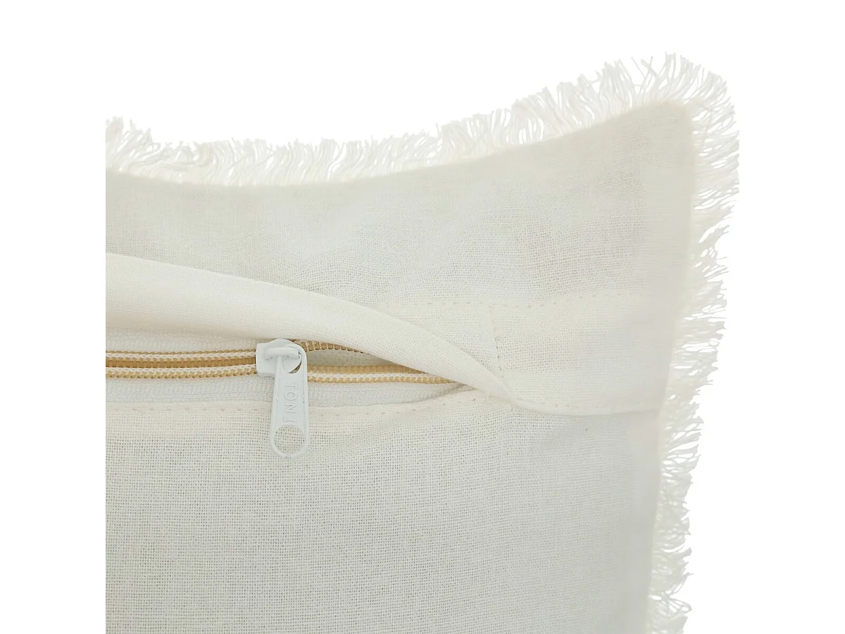 Lot de 2 Coussins en coton coloris blanc ivoire - L. 50 x P. 10 x H. 30  cm