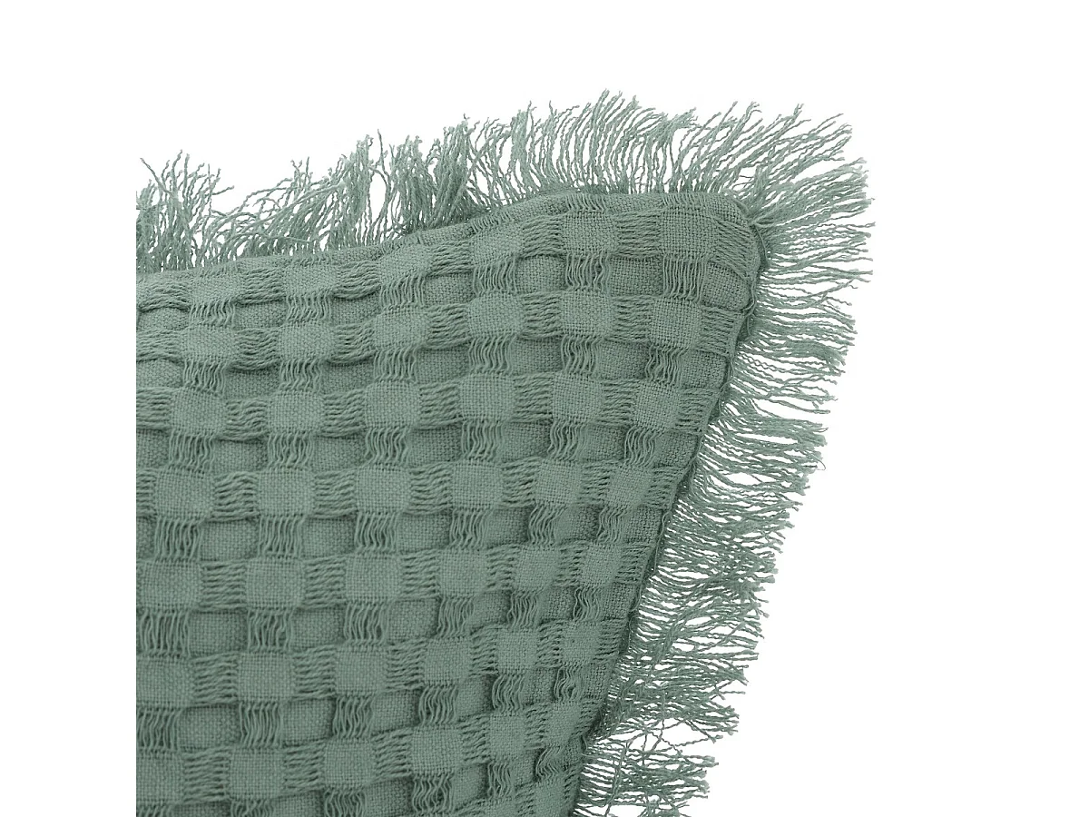 Lot de 2 coussins en coton coloris vert céladon - L. 50 x P. 10 x H. 30 cm