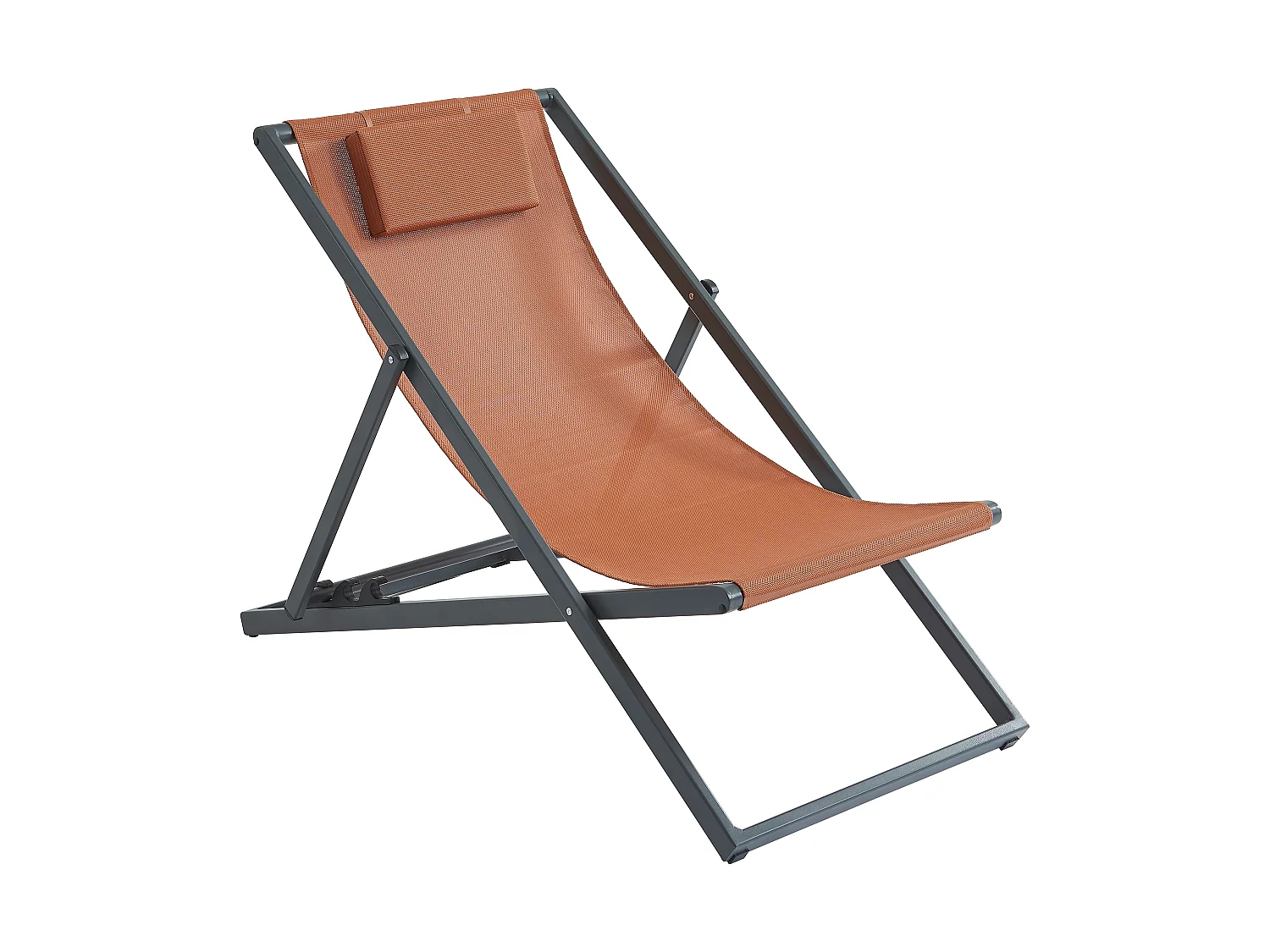 Lot de 2 transats chiliennes en aluminium - Terracotta - ANILIO de MYLIA