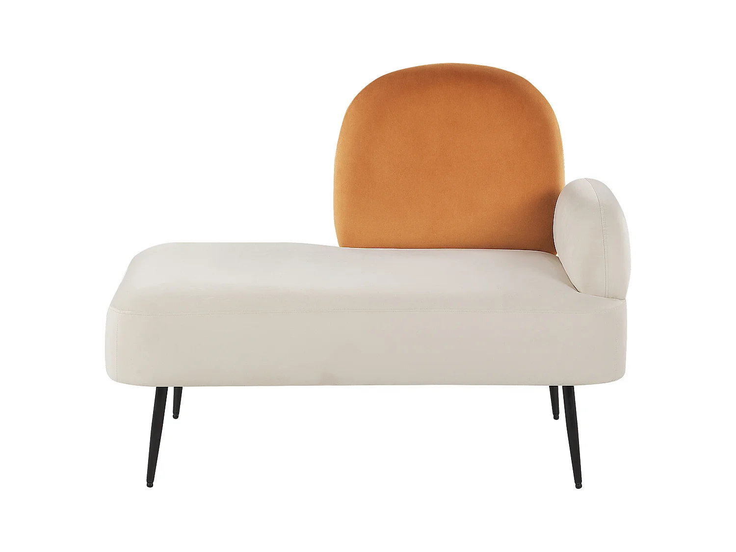 Chaise longue côté droit ARCEY Velours Orange