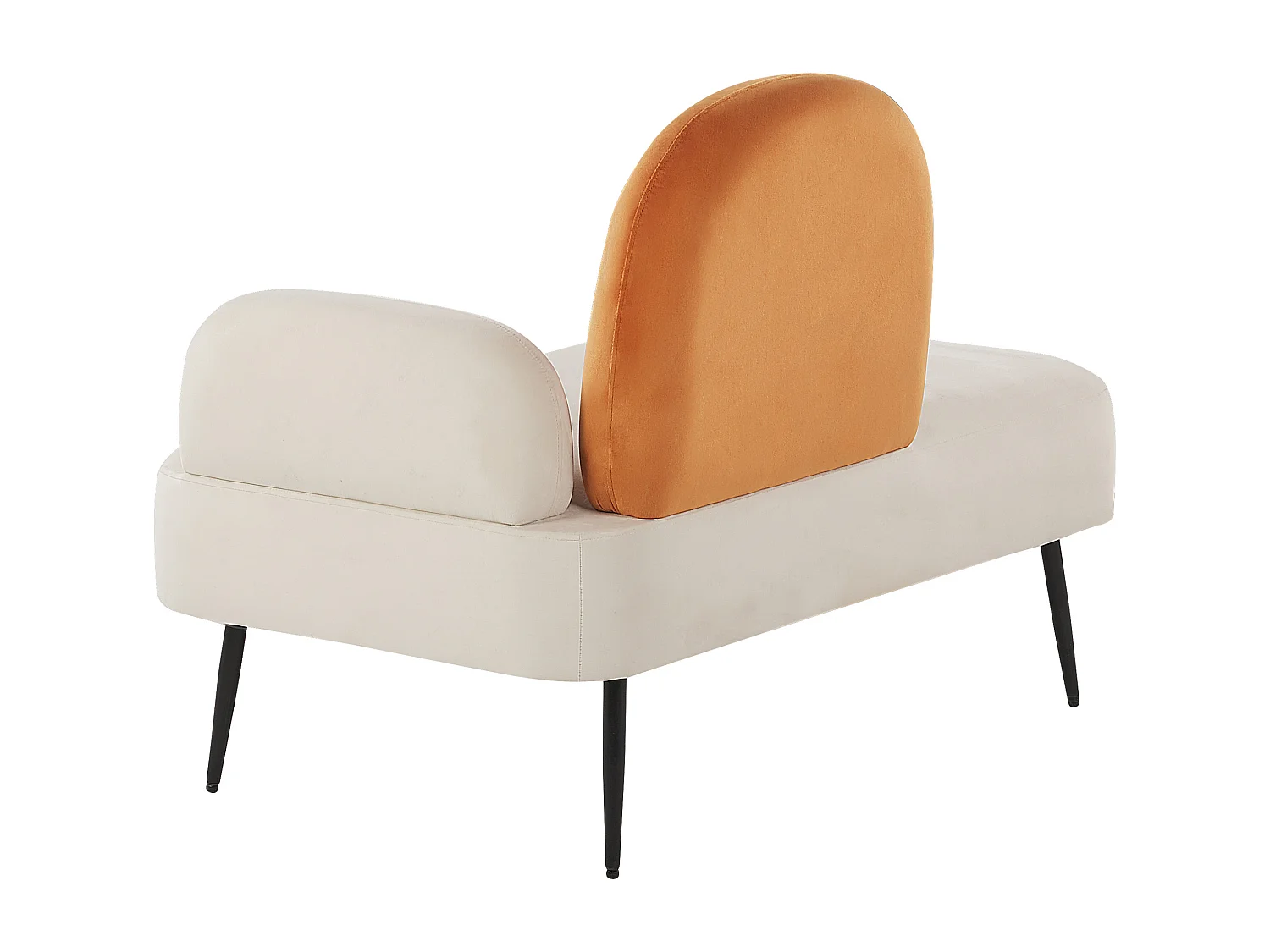 Chaise longue côté droit ARCEY Velours Orange