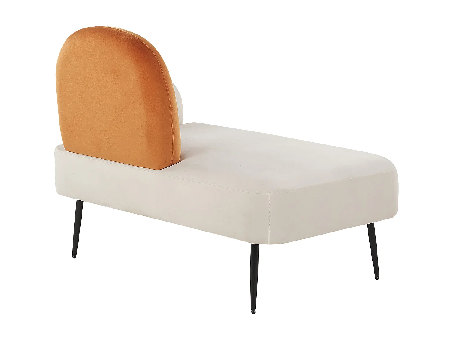 Chaise longue côté droit ARCEY Velours Orange