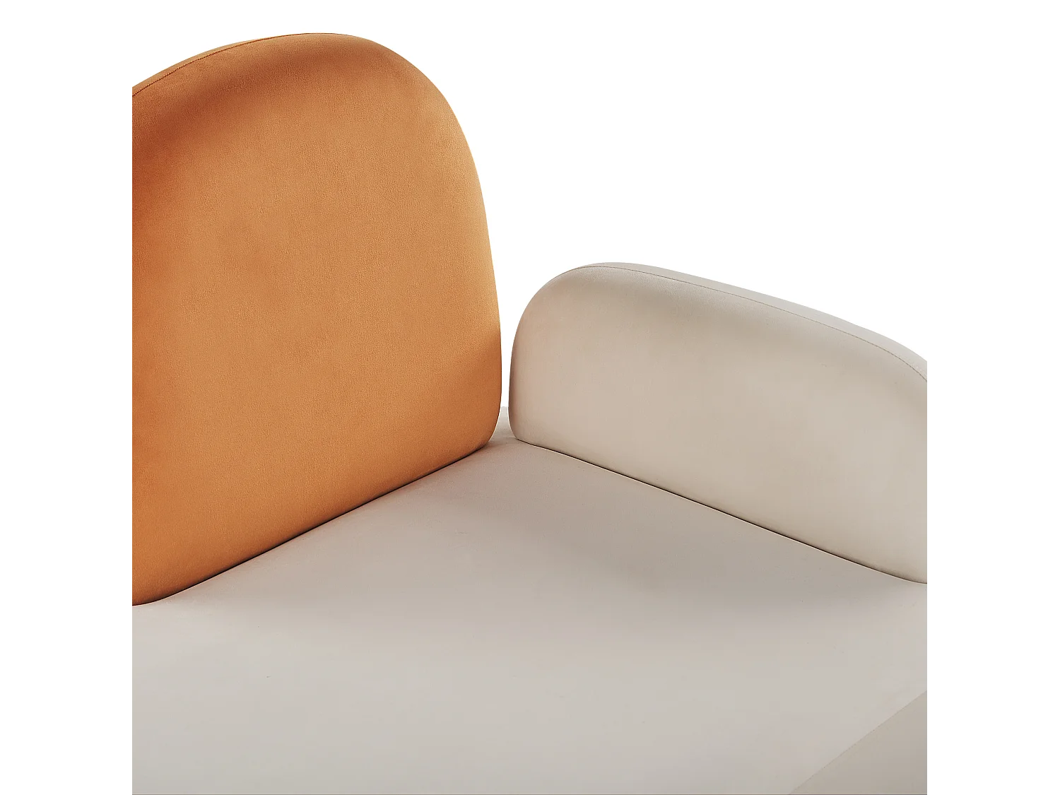Chaise longue côté droit ARCEY Velours Orange