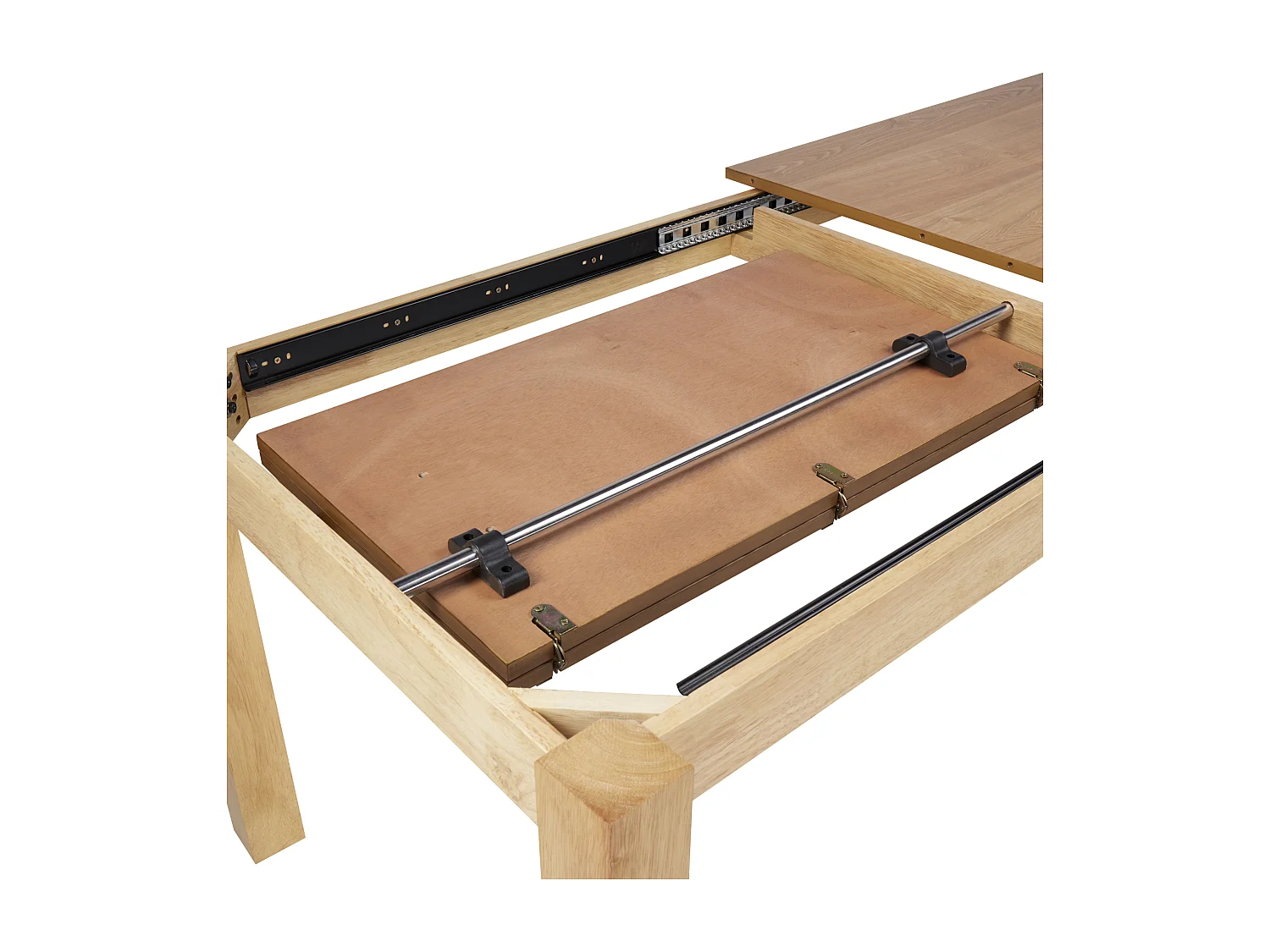 Eettafel uitschuifbaar MADURA Natuurlijk essenhout 160/240 cm 90 cm