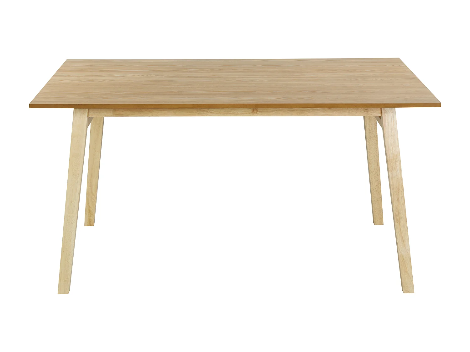 Esszimmer Küchentisch Rechteckig Furnierte Platte Natürliches Finish Massivholz Beine 150 x 90 cm Helles Holz Varley