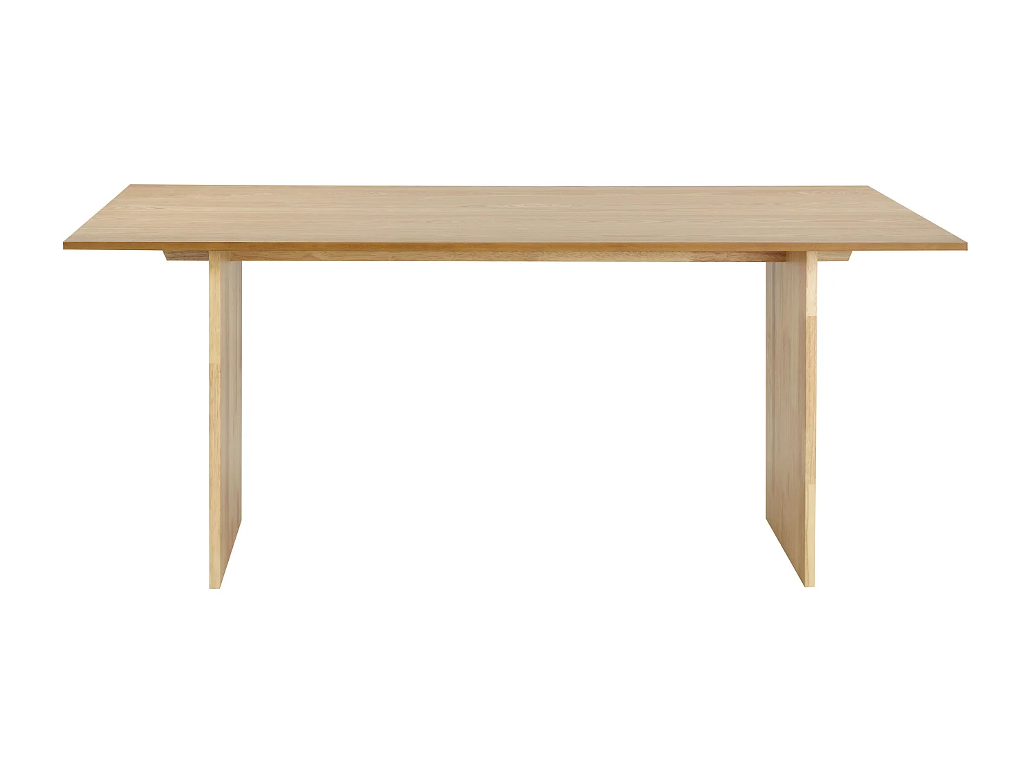 Esszimmer Küchentisch Rechteckige furnierte Platte Natürliche Ausführung Massivholz Beine 180 x 90 cm Helles Holz Moora