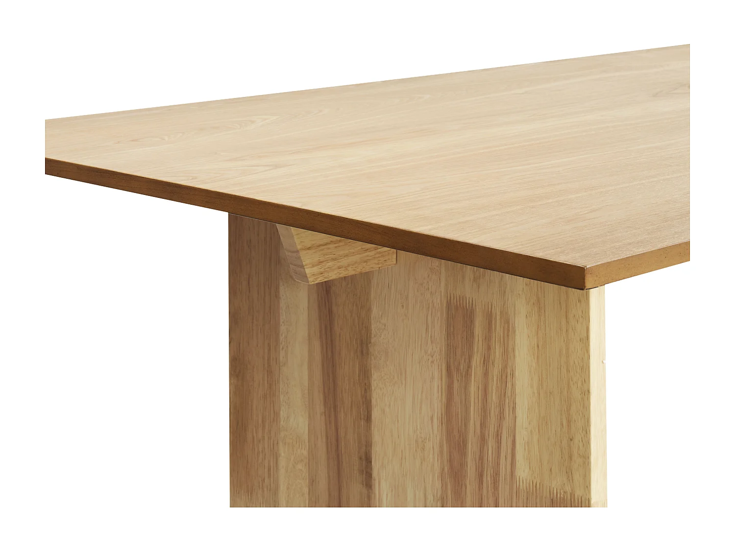 Esszimmer Küchentisch Rechteckige furnierte Platte Natürliche Ausführung Massivholz Beine 180 x 90 cm Helles Holz Moora