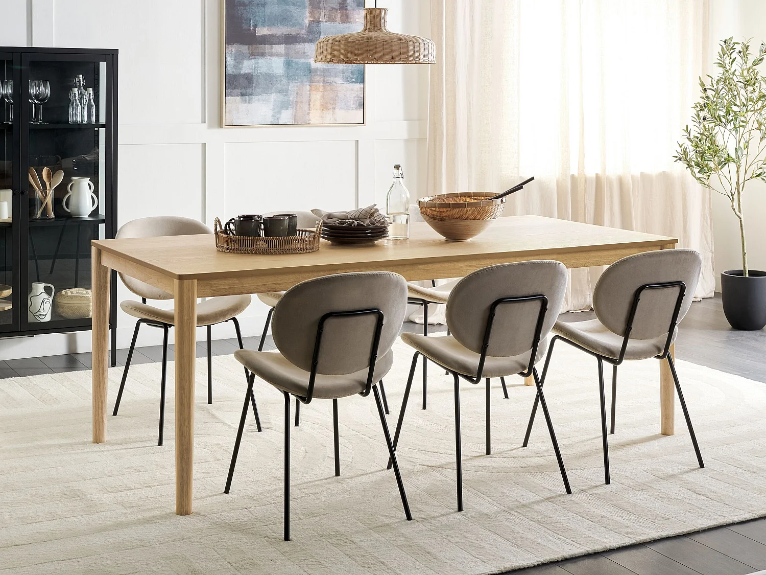 Table de repas ERMELO Frêne naturel 200 cm 100 cm