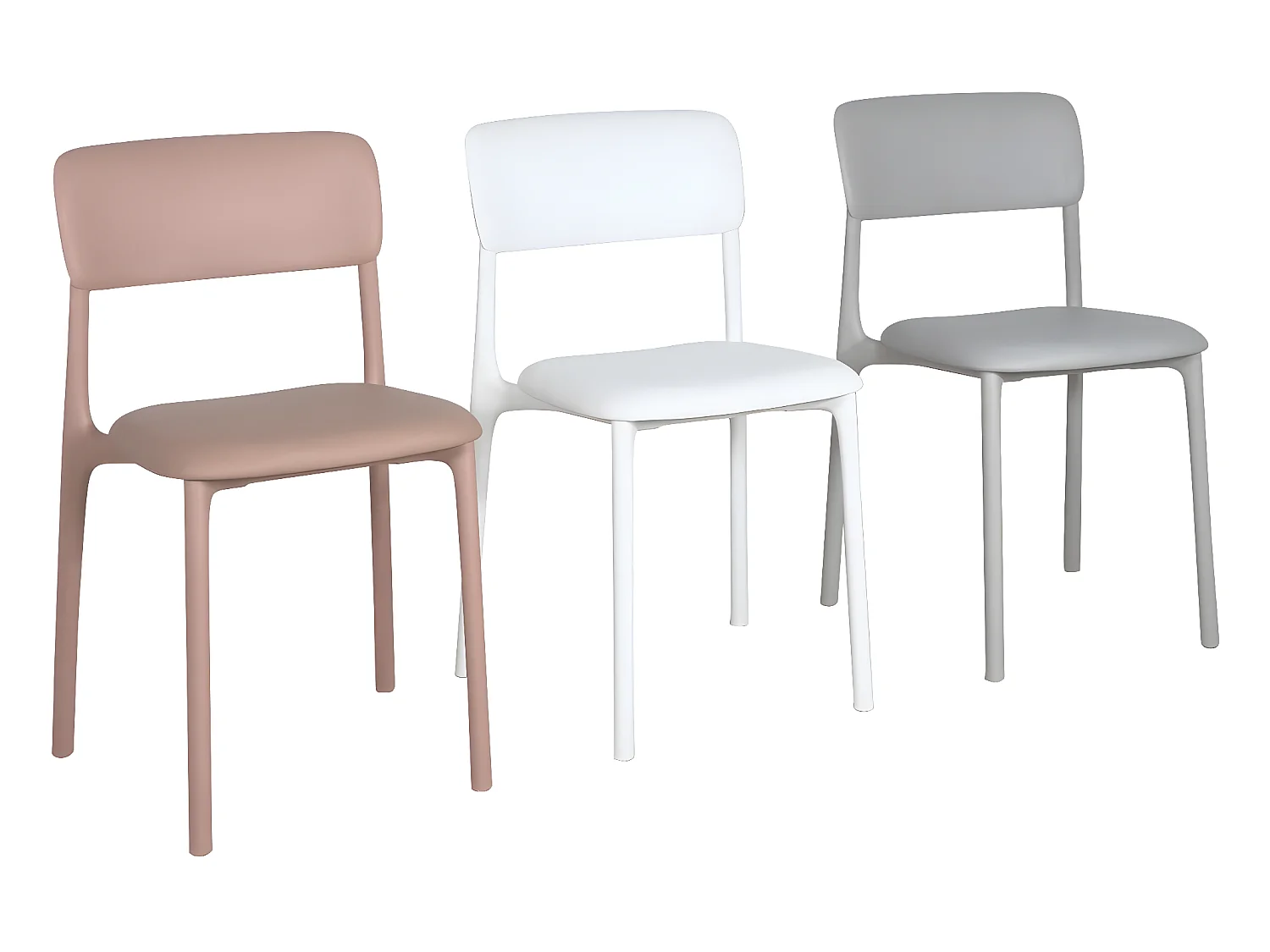 Lote de 2 sillas contemporáneas para cocina, dormitorio, comedor con cojín de cuero sintético acolchado RIM (gris)