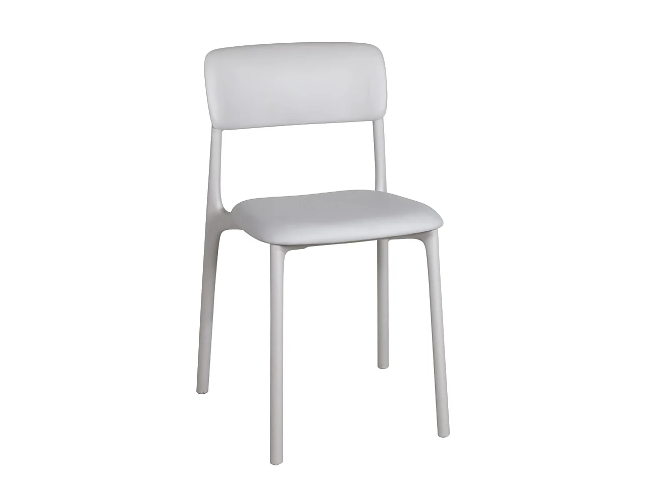 Lot 2 chaises cuisine contemporaine plastique souple coussin simili cuir rembourré RIM (gris)
