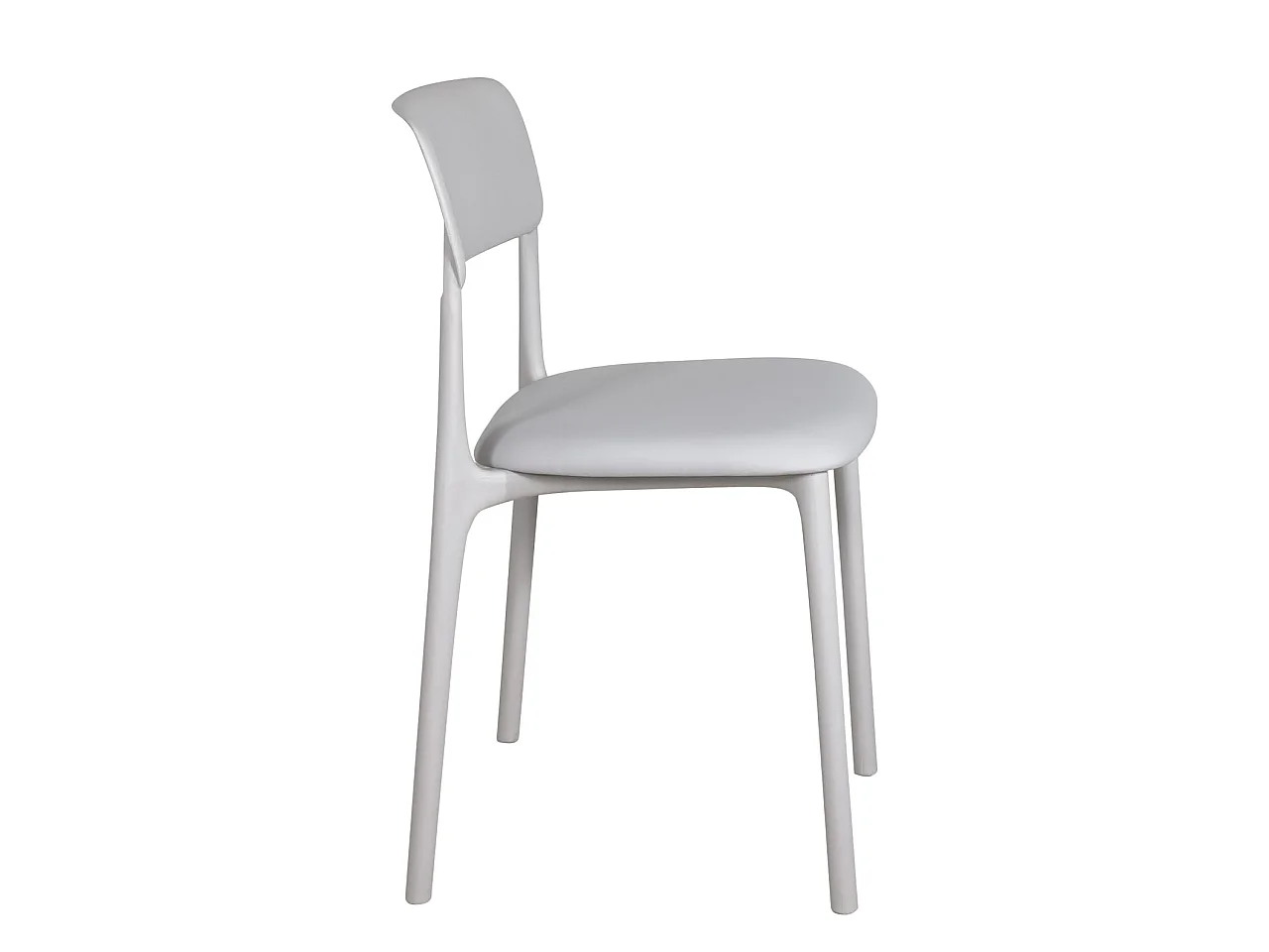 Lot 2 chaises cuisine contemporaine plastique souple coussin simili cuir rembourré RIM (gris)