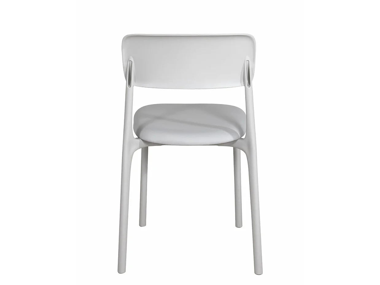 Lot 2 chaises cuisine contemporaine plastique souple coussin simili cuir rembourré RIM (gris)