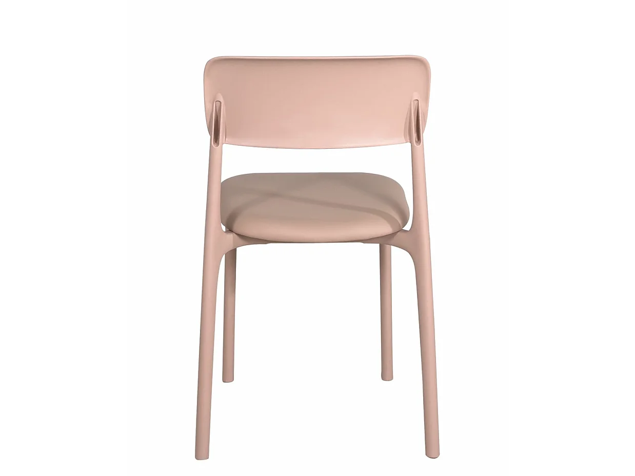 Lote de 2 sillas contemporáneas para cocina, dormitorio, comedor con cojín de cuero sintético acolchado RIM (Rosa)