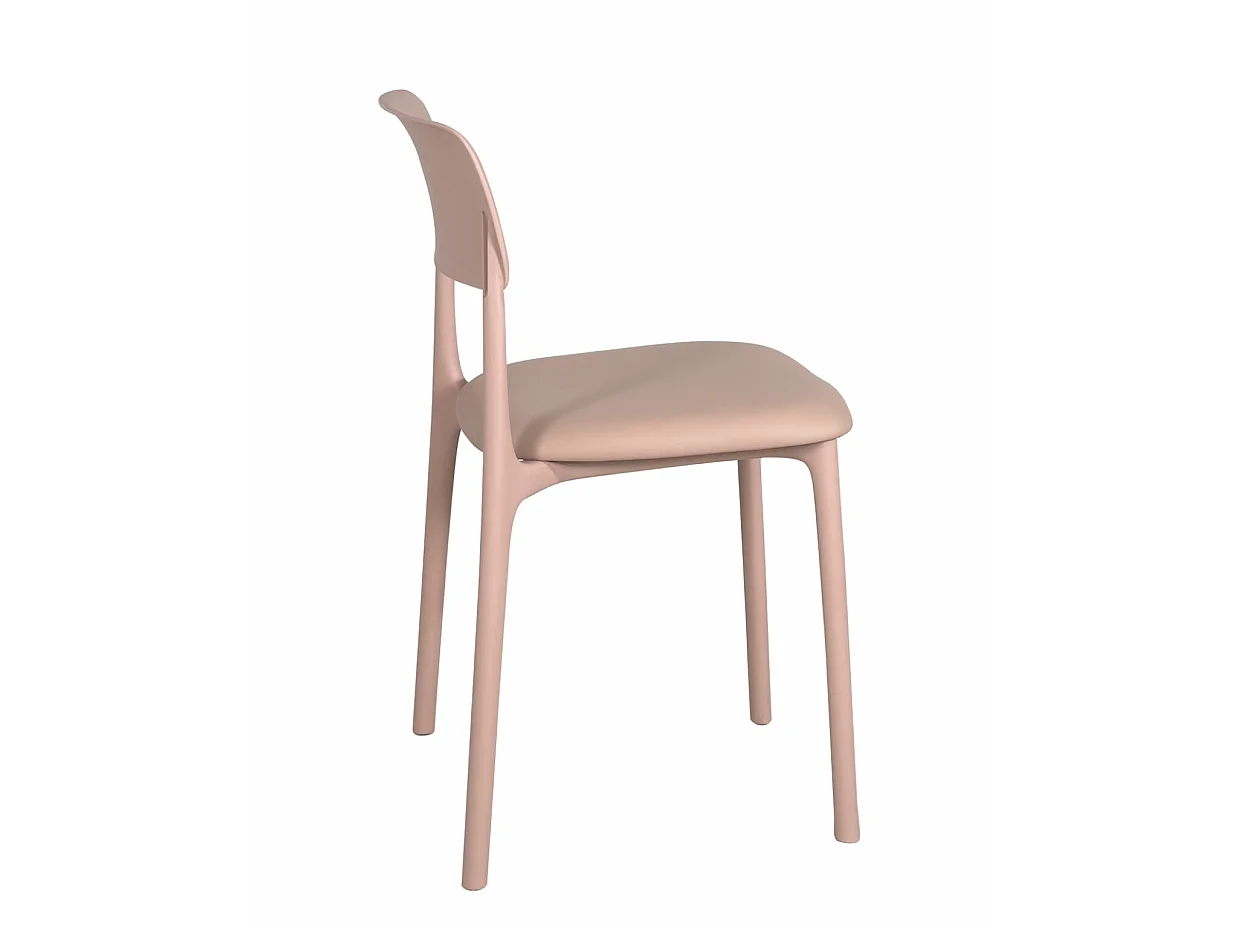 Lote de 2 sillas contemporáneas para cocina, dormitorio, comedor con cojín de cuero sintético acolchado RIM (Rosa)