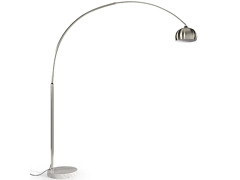 Lampadaire avec Base en Marbre - Lampe de Salon - Bouw Blanc