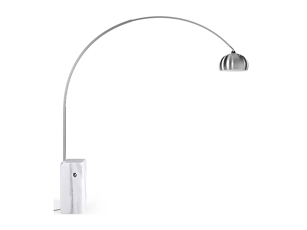 Lampadaire avec Base en Marbre - Lampe de Salon - Bow Blanc